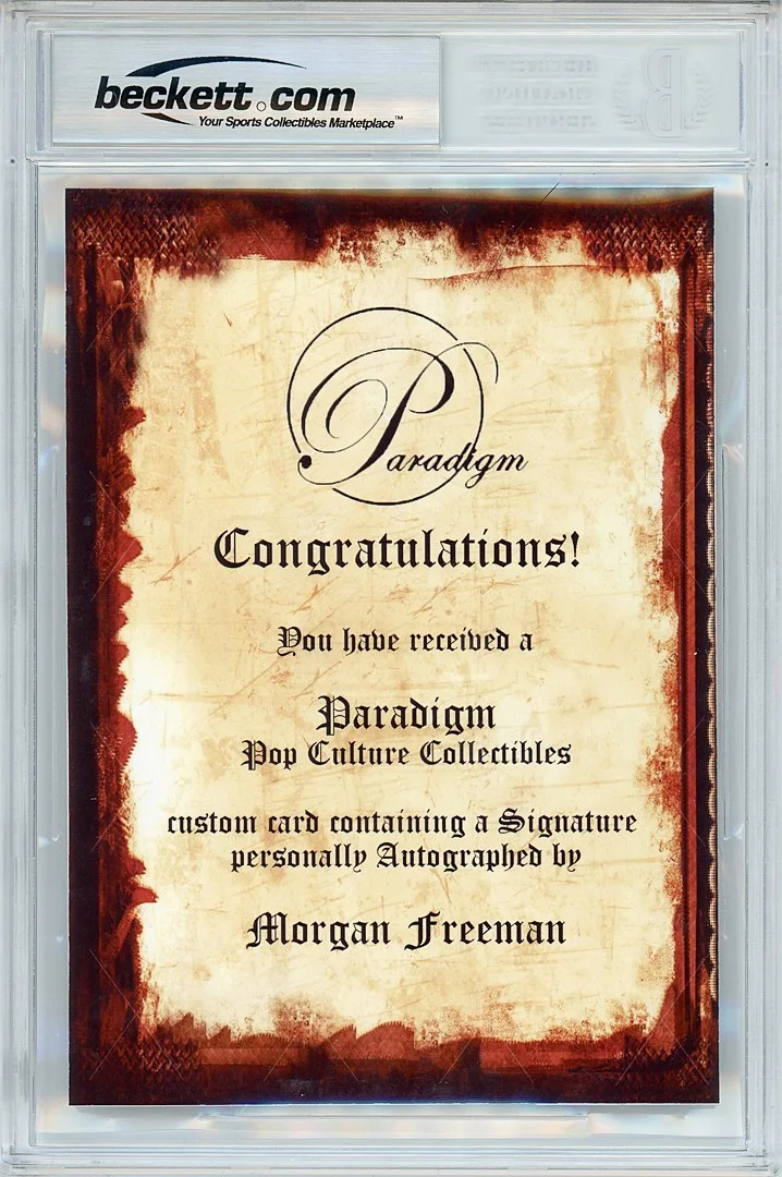 Morgan Freeman — MORGAN FREEMAN -SHAWSHANK REDEMPTION- BECKETT BAS Signed/Autograph/Auto 5x7 Card, image 2
