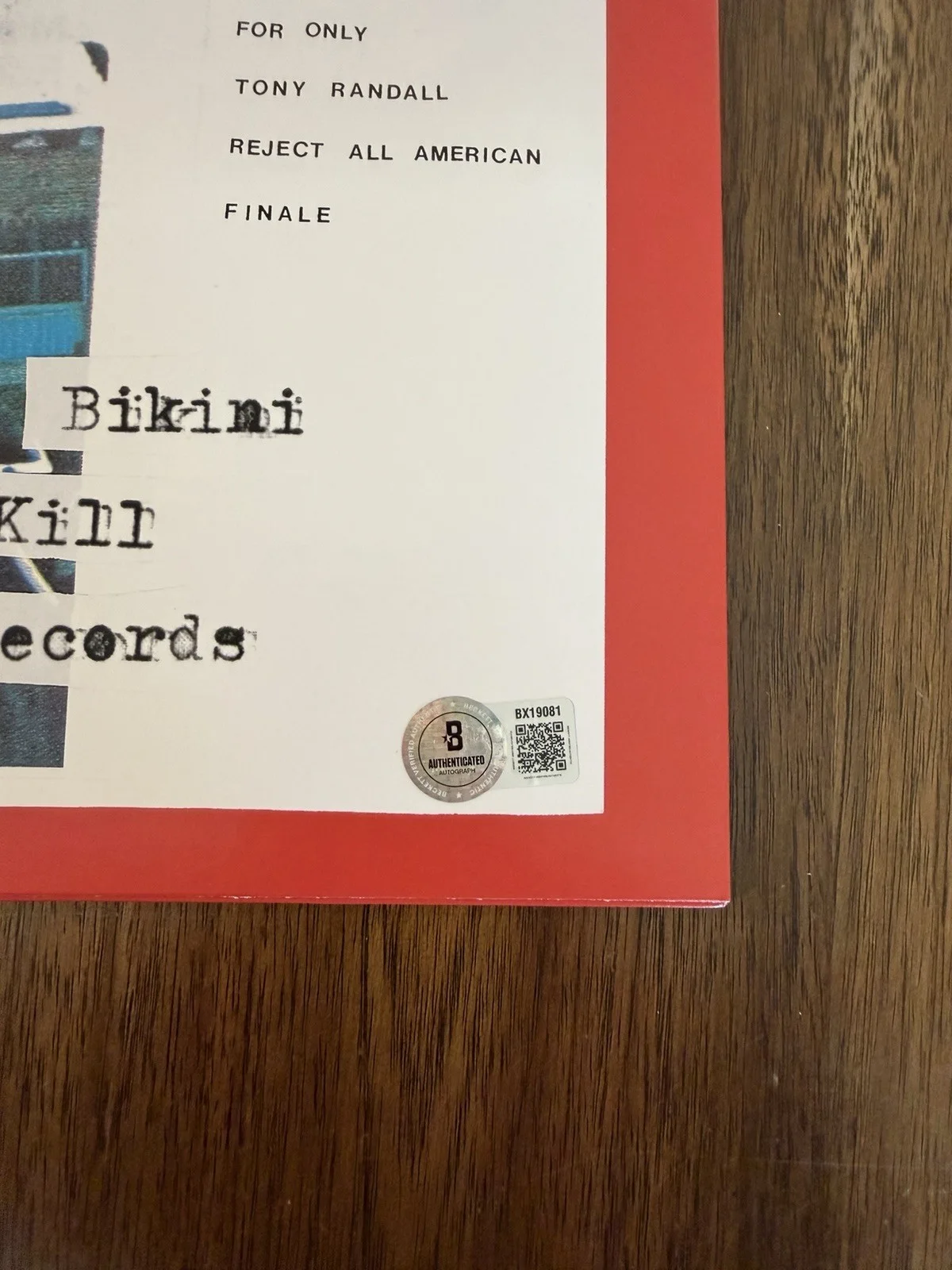 Kathleen Hanna ‘Bikini Kill’ Signed Vinyl Album ‘Reject All American’ Beckett, image 3