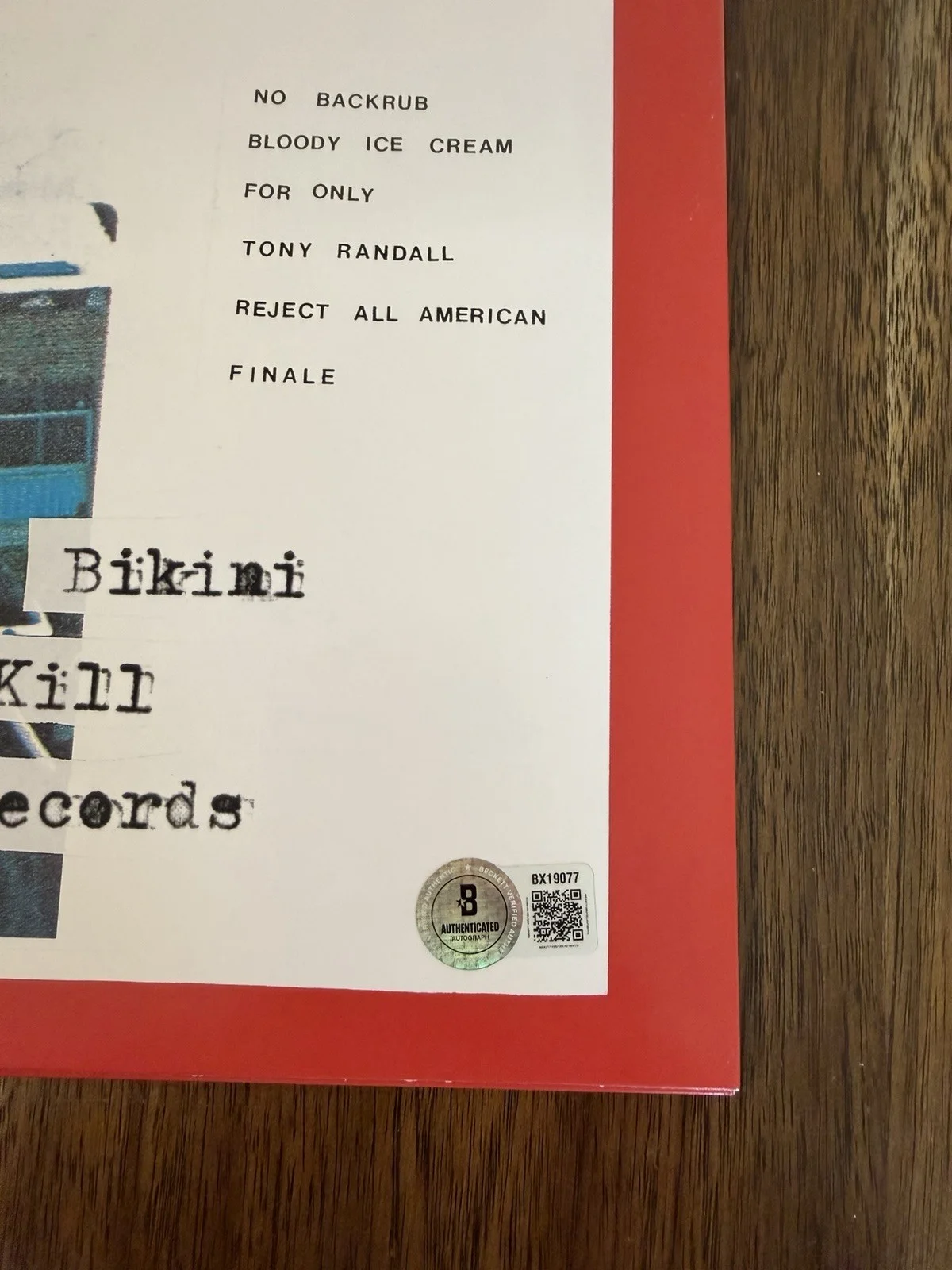 Kathleen Hanna ‘Bikini Kill’ Signed Vinyl Album ‘Reject All American’ Beckett, изображение 3