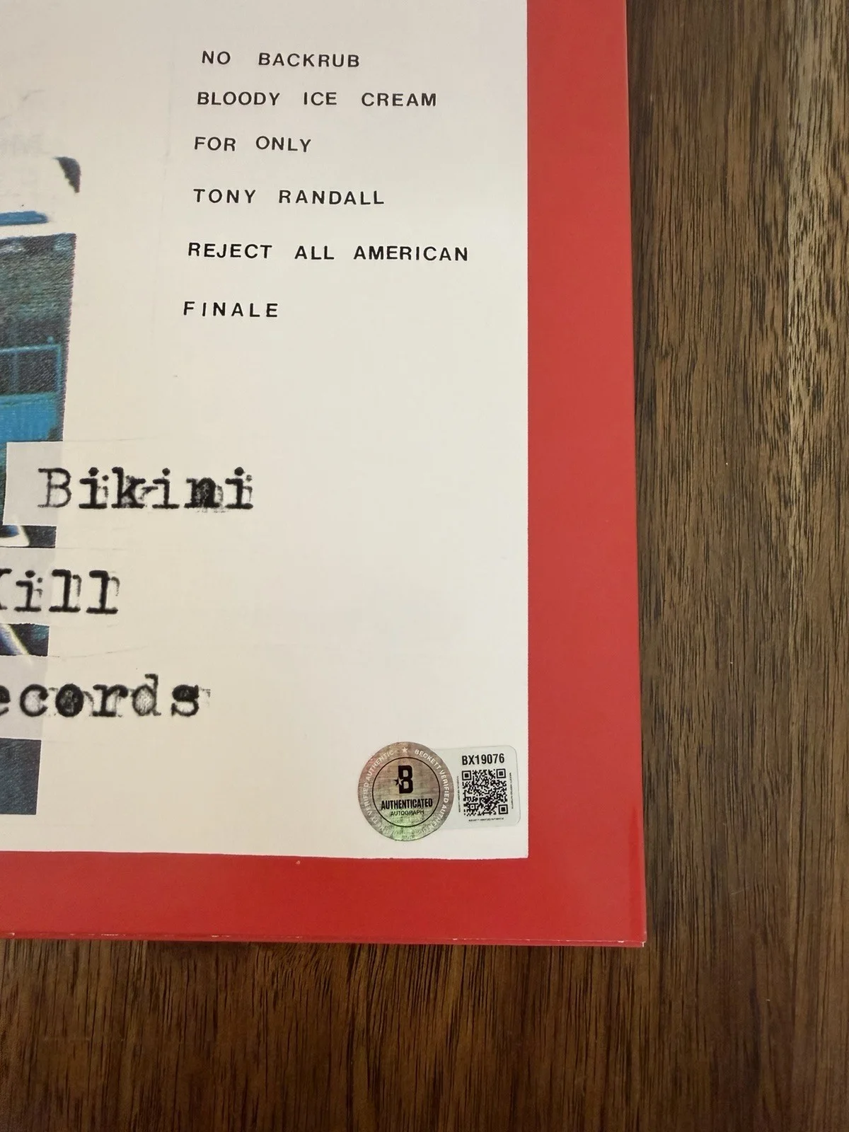 Kathleen Hanna ‘Bikini Kill’ Signed Vinyl Album ‘Reject All American’ Beckett, изображение 3