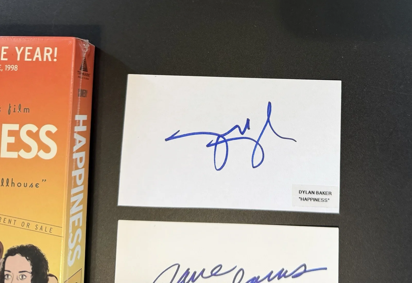 Todd Solondz “Happiness” SEALED Promo VHS + Jane Adams & Dylan Baker Autographs, image 2