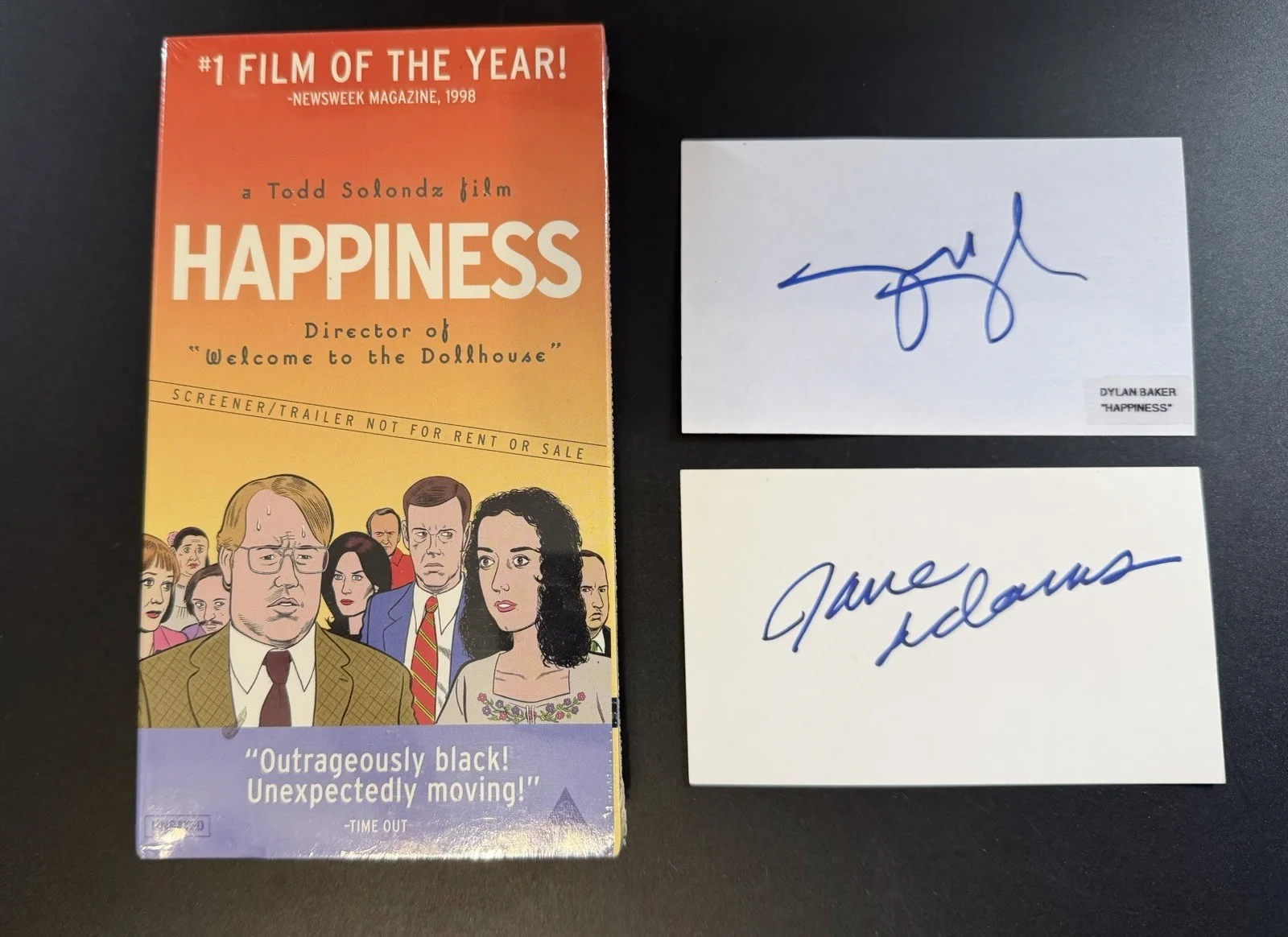 Todd Solondz “Happiness” SEALED Promo VHS + Jane Adams & Dylan Baker Autographs, image 4