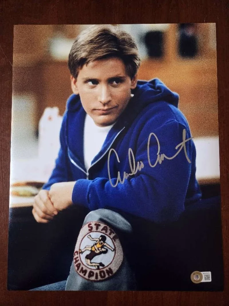 Emilio Estevez — Emilio Estevez Beckett BAS Signed 11x14 Photo Autograph Breakfast Club