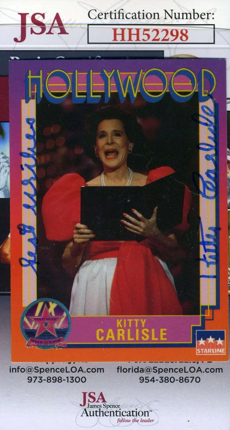 Kitty Carlisle — Kitty Carlisle JSA Coa Signed 1991 Starline Hollywood Card Autograph