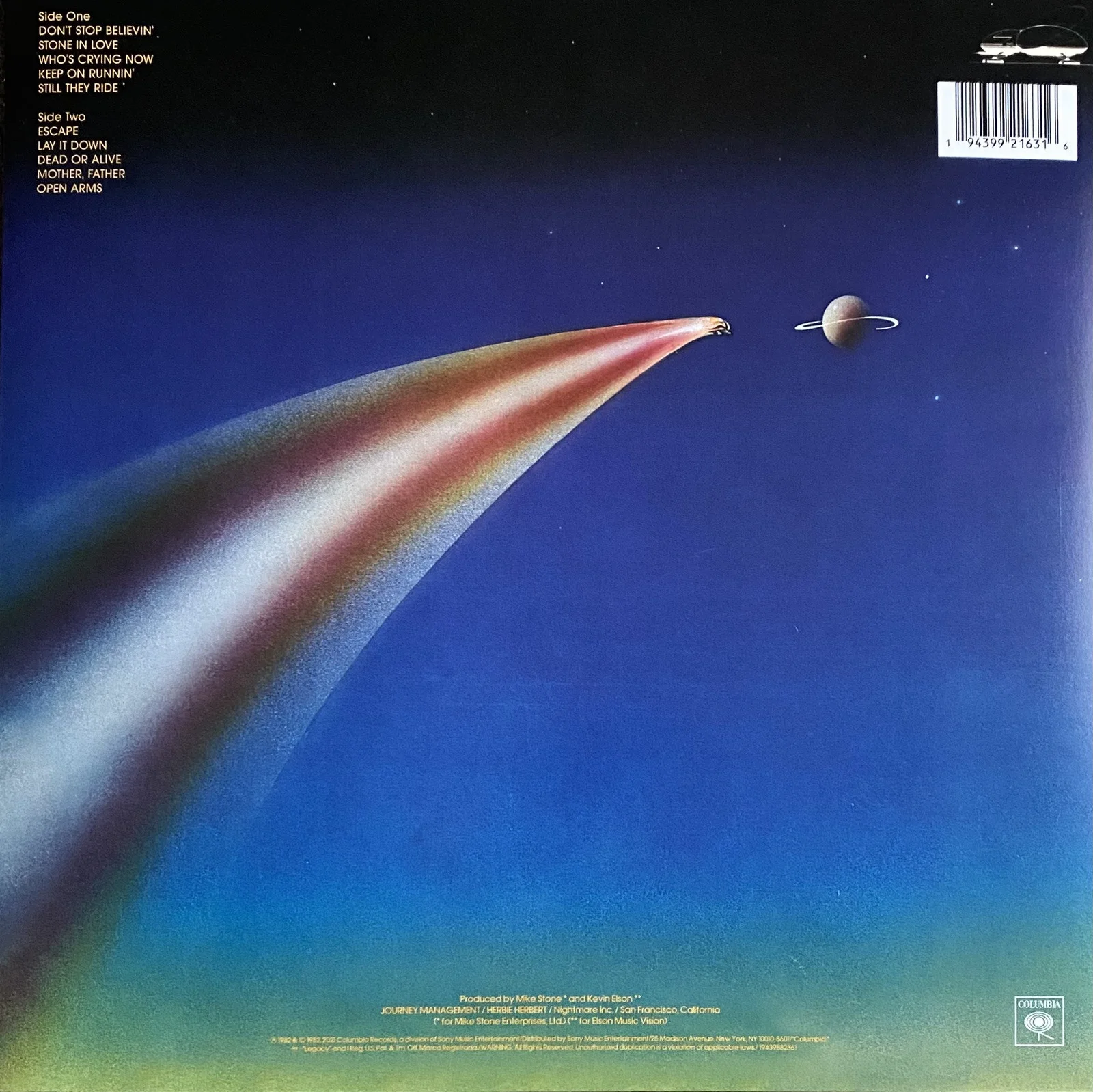 STEVE PERRY AUTOGRAPHED SIGNED JOURNEY ESCAPE VINYL RECORD ALBUM, image 2