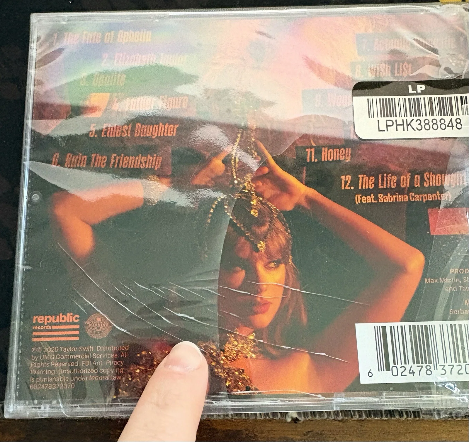 Taylor Swift - The Life of a Showgirl CD + Hand Signed Photo 1 IN HAND, изображение 5
