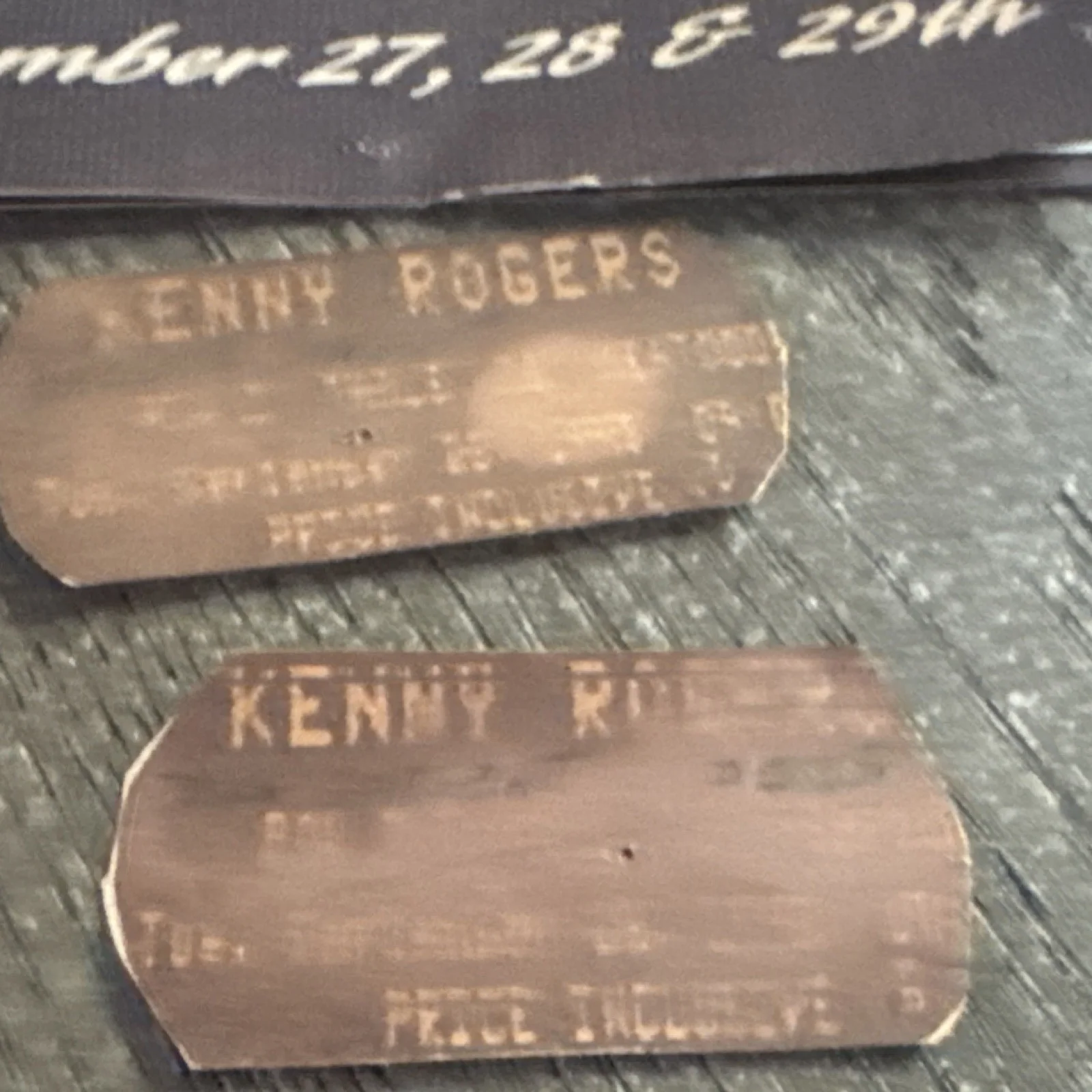 KENNY ROGERS SIGNED AUTOGRAPH TAMBOURINE and ticket with concert flyer, image 3