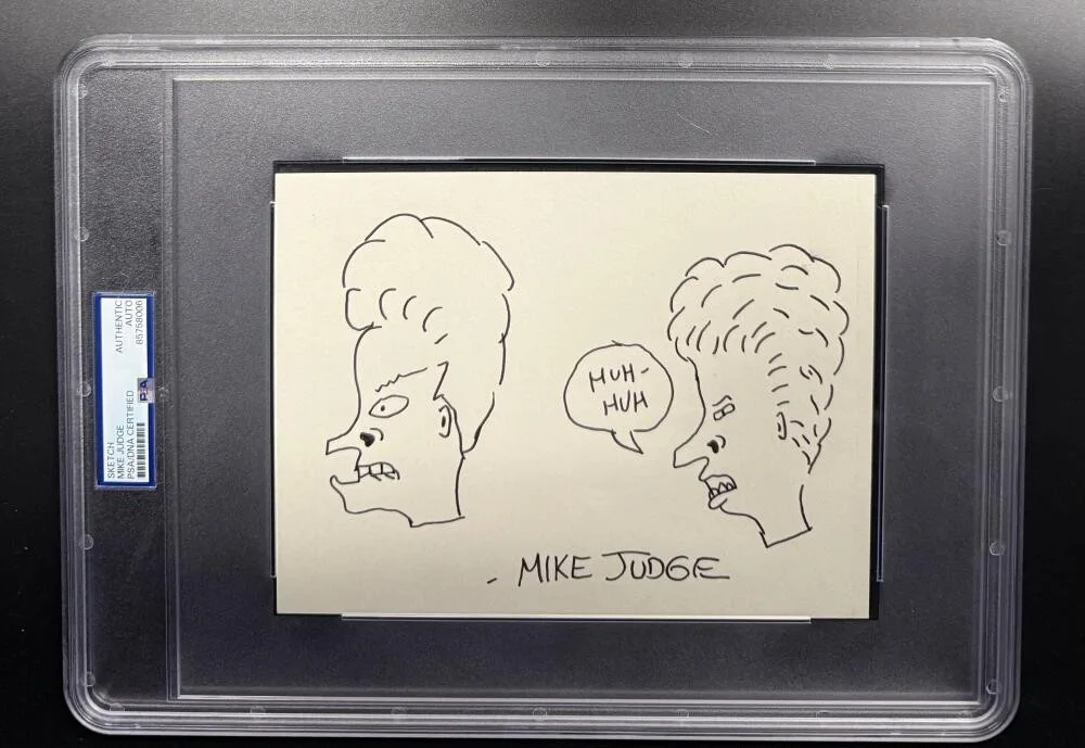 Mike Judge — Mike Judge Signed Autograph PSA/DNA Rare Slabbed Beavis & Butthead Combo Sketch