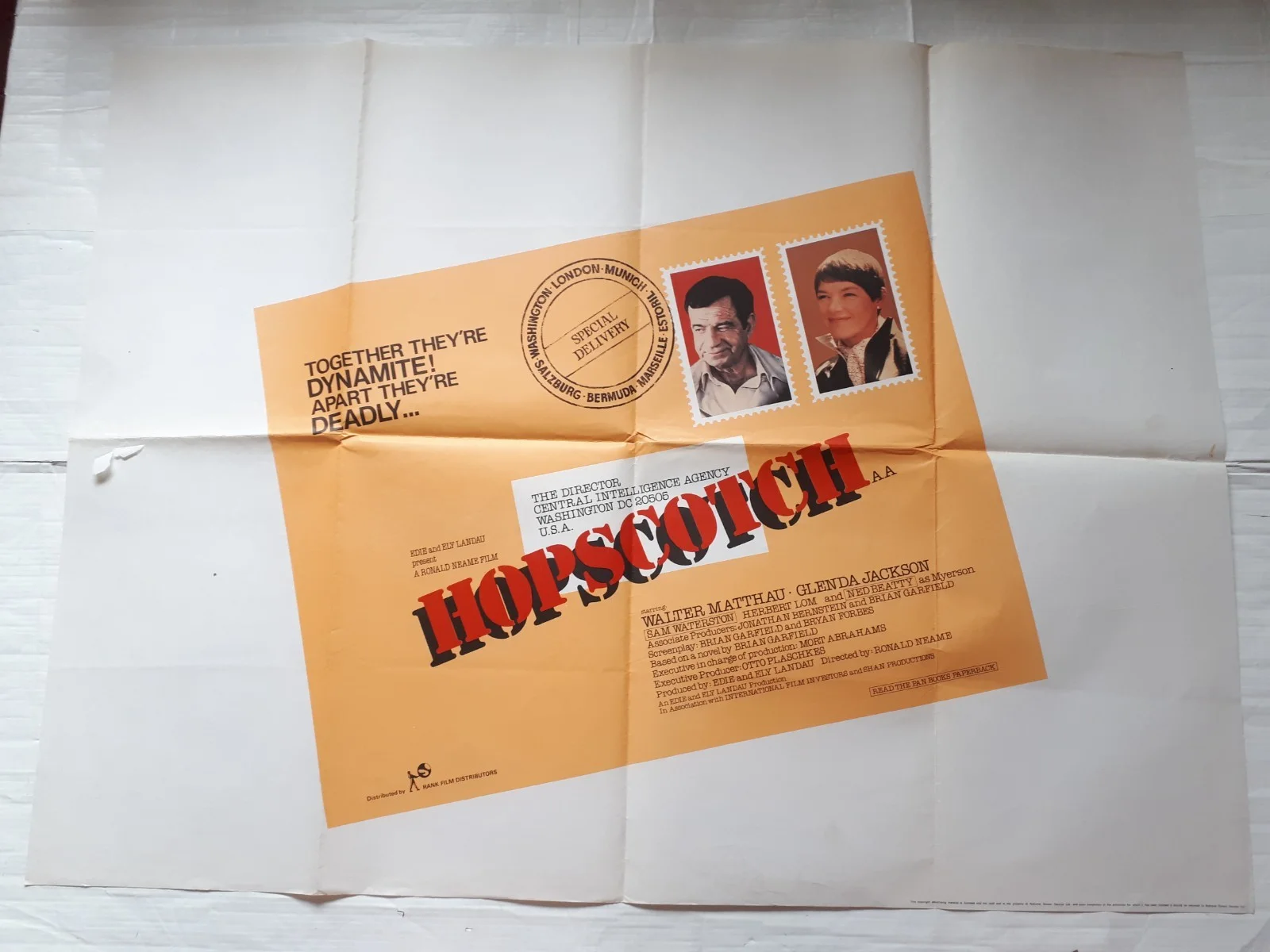 Hopscotch 1980 uk cinema Poster Quad 30x40" 1980s Walter Matthau Glenda Jackson, изображение 3