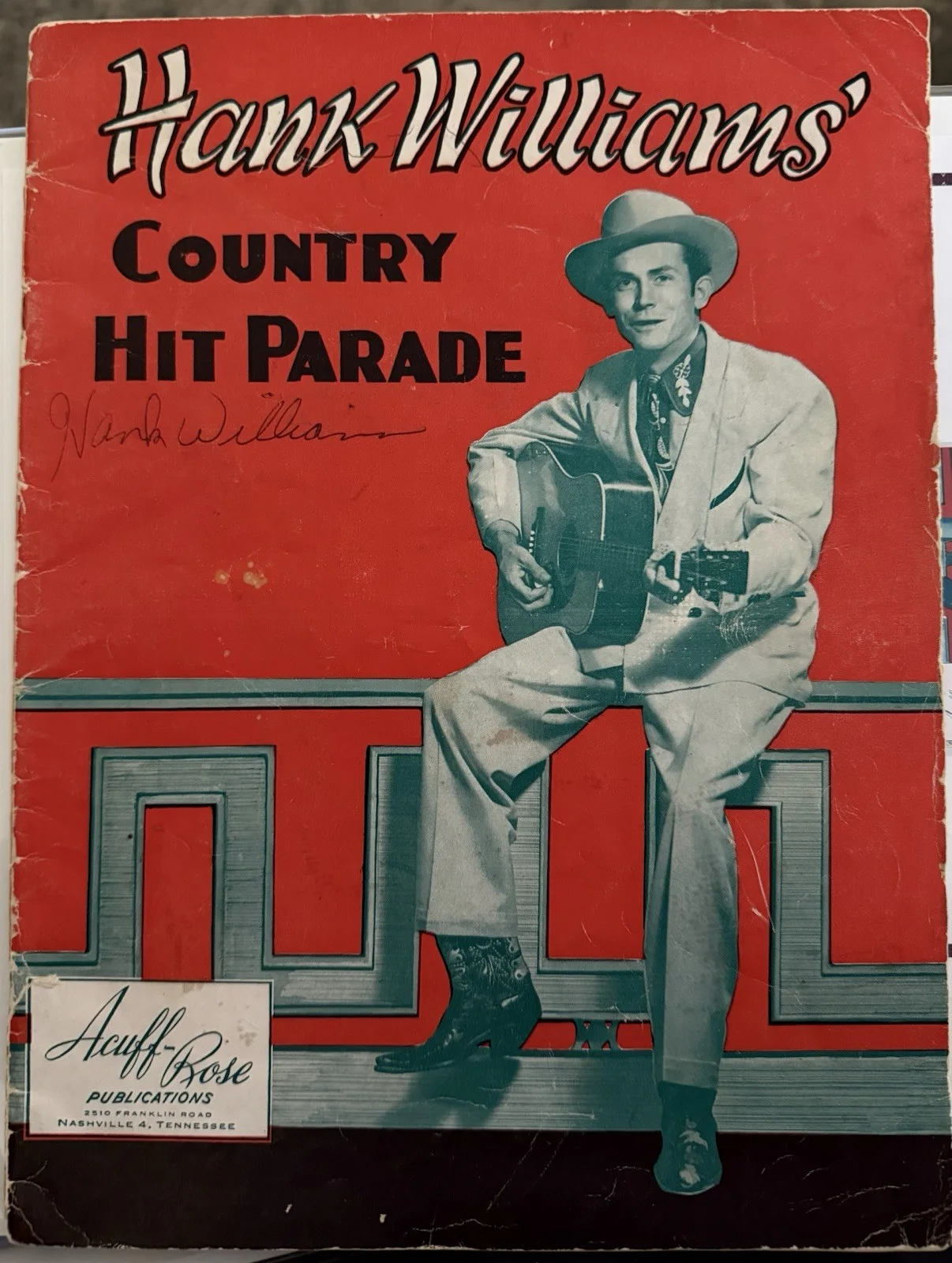 RARE Hank Williams Sr. signed autographed Country Hit Parade Program, image 3