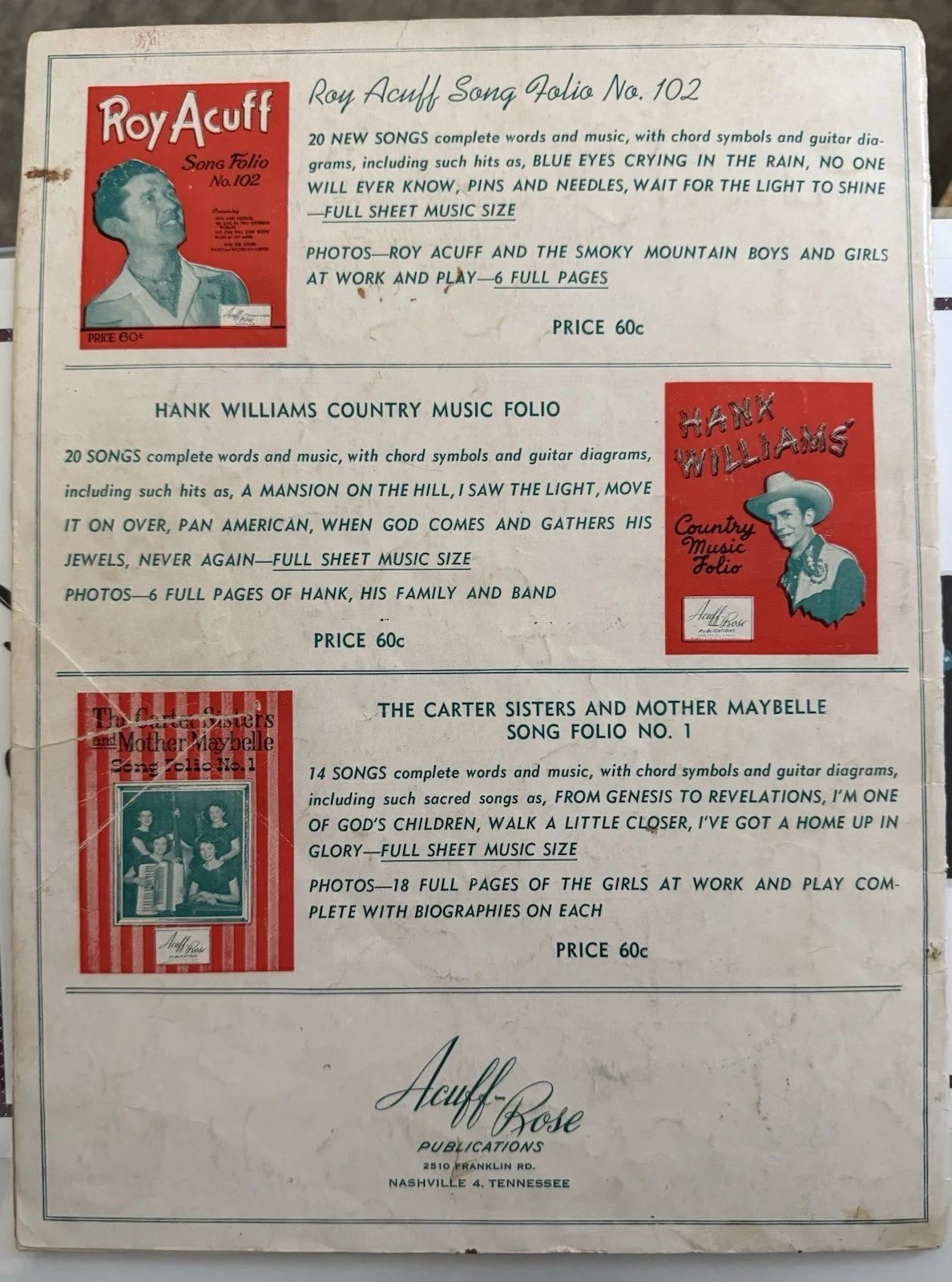 RARE Hank Williams Sr. signed autographed Country Hit Parade Program, image 4