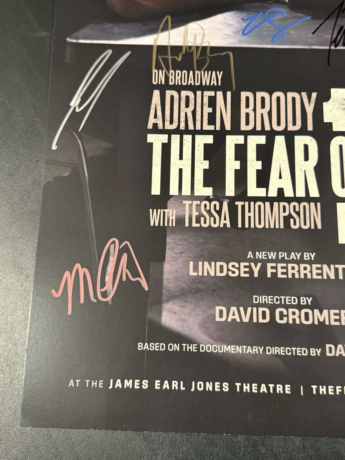 Adrian Brody — The Fear of 13 Broadway Cast Signed Window Card Adrian Brody Tessa Thompson, изображение 2