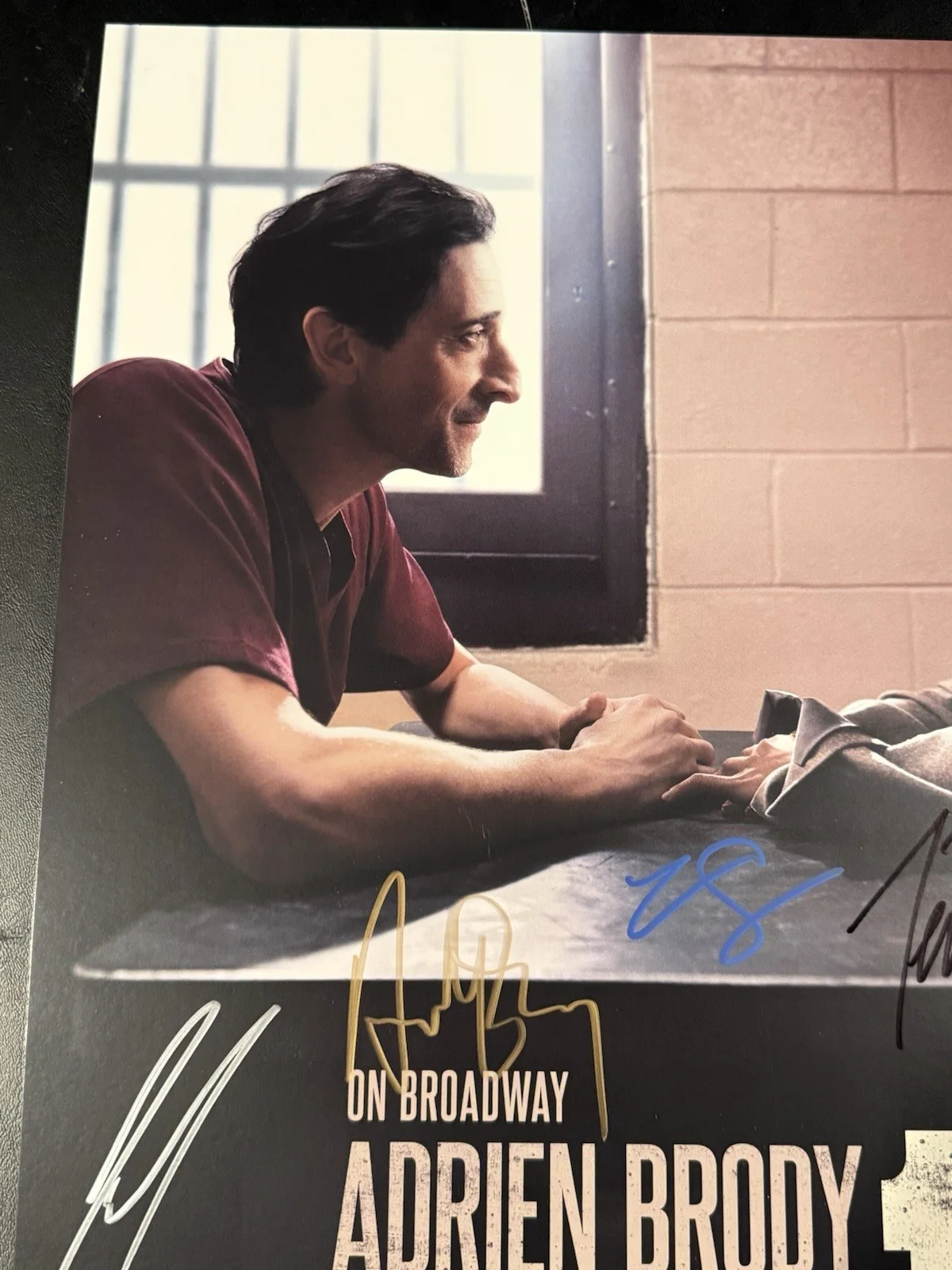 Adrian Brody — The Fear of 13 Broadway Cast Signed Window Card Adrian Brody Tessa Thompson, изображение 5