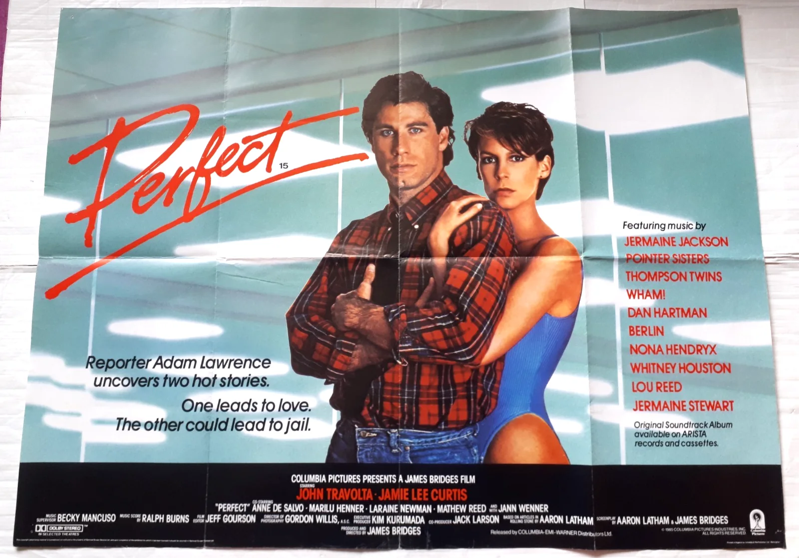 perfect 1985 uk cinema Poster Quad 30x40" 1980s jamie lee curtis john travolta, изображение 2