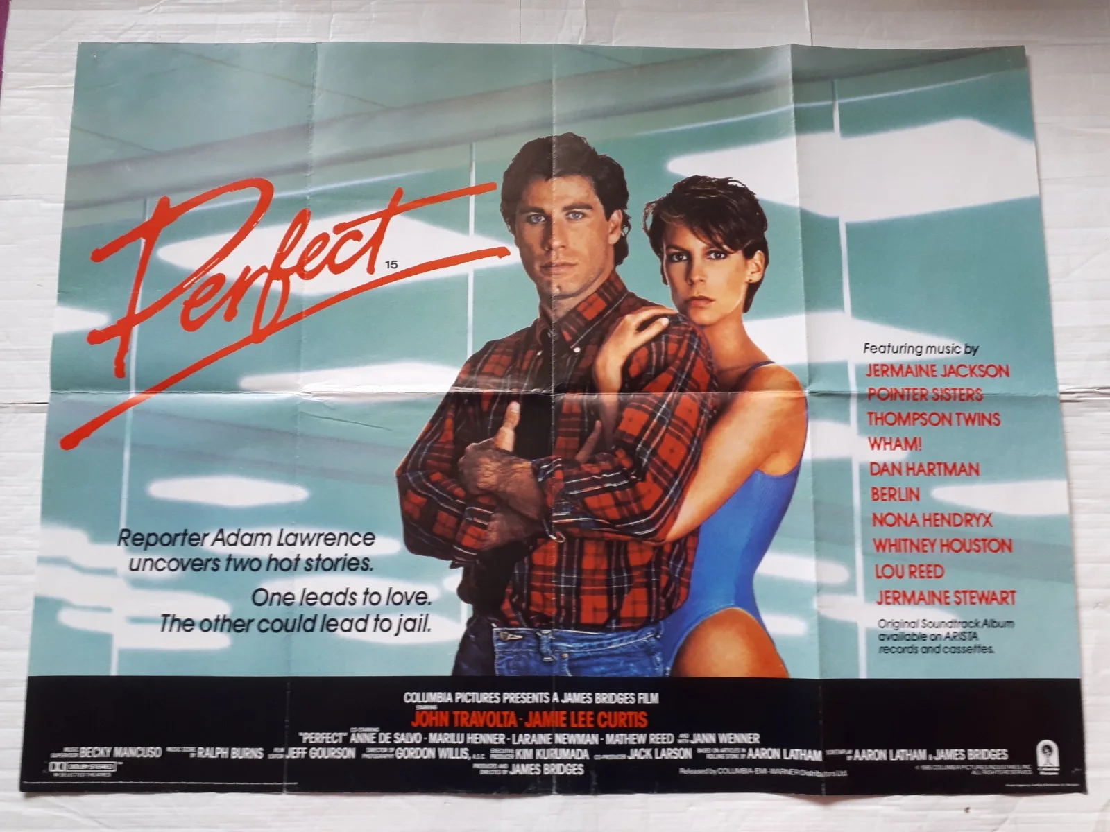 perfect 1985 uk cinema Poster Quad 30x40" 1980s jamie lee curtis john travolta, изображение 3