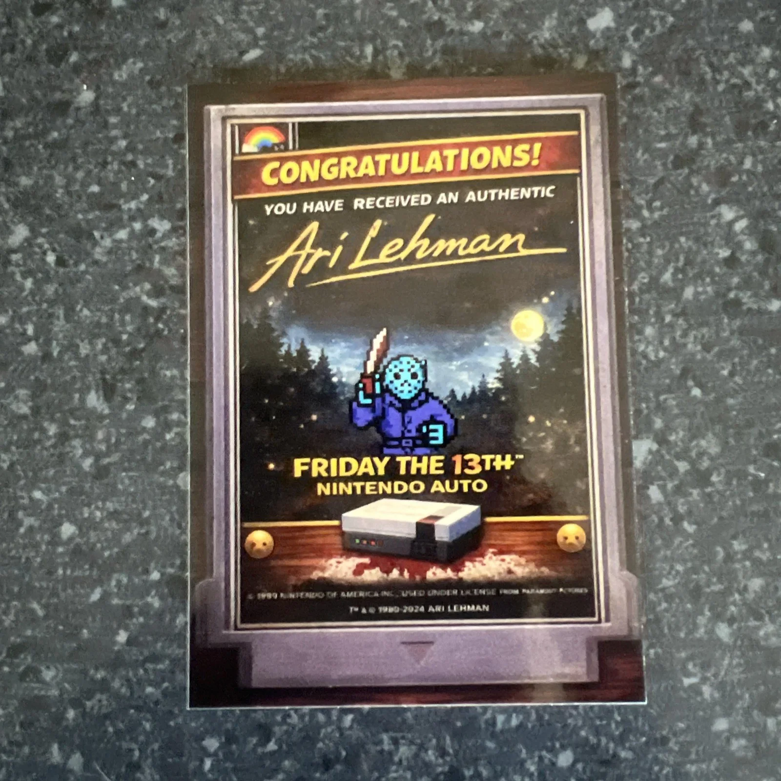 Ari Lehman — ARI LEHMAN “Jason 1” signed Custom Nintendo Game Trading Card!! (2), image 2