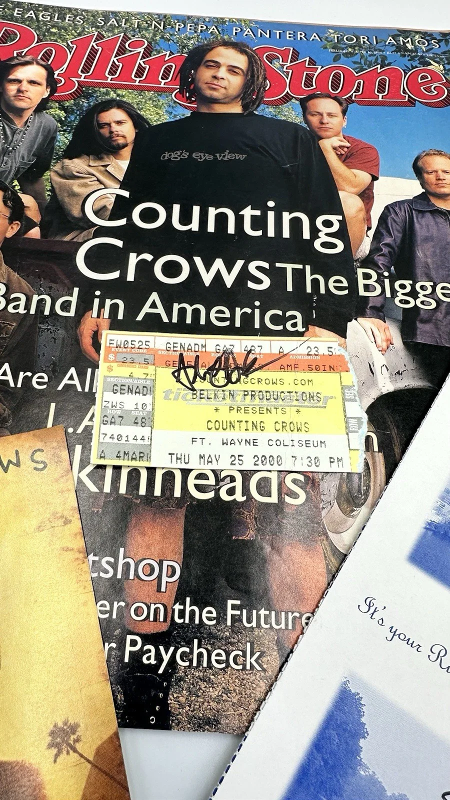 Counting Crows Signed This Desert Life CD Insert + Tour Ticket & Booklet 2000, image 3