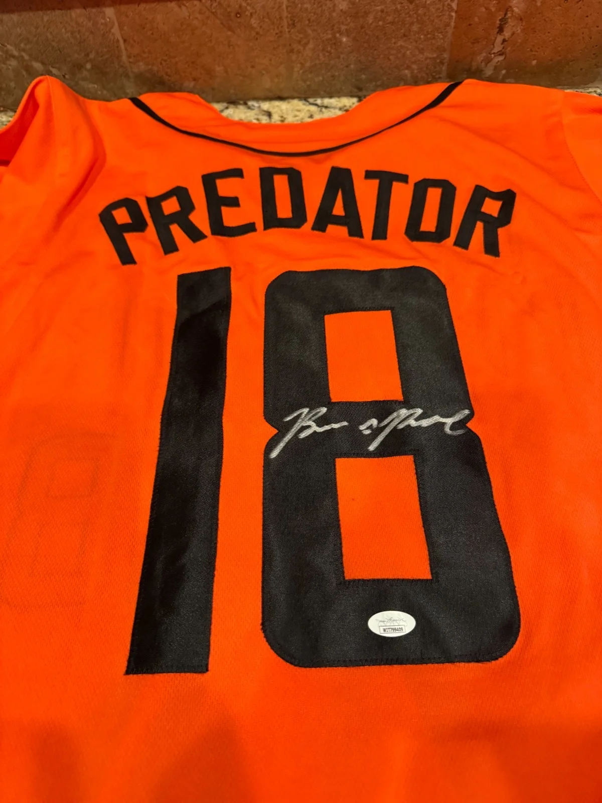 Brian A Prince Signed Autographed Predator Movie Jersey #18 JSA COA, image 2