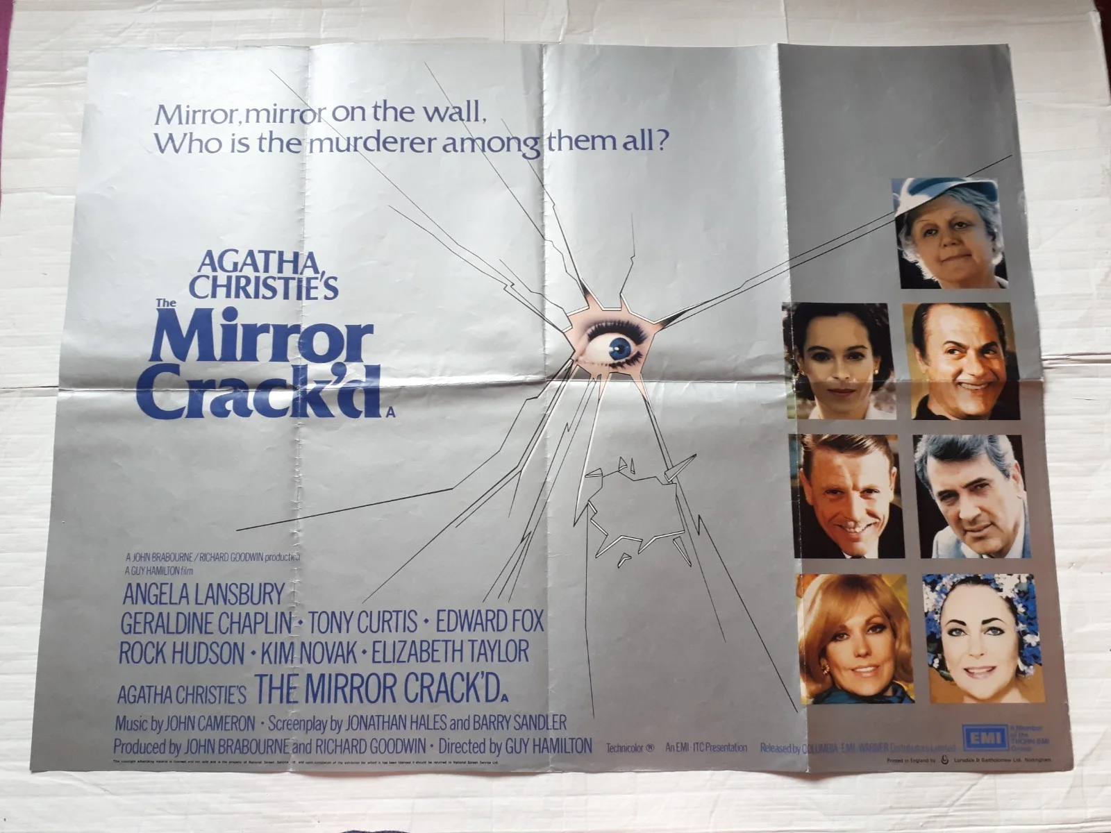 the mirror crack'd agatha christie's 1980 uk cinema Poster Quad 30x40" 1980s, изображение 3