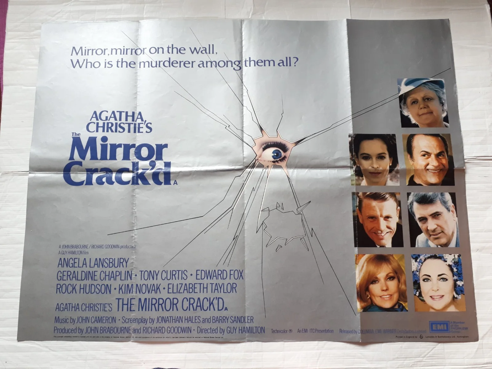 the mirror crack'd agatha christie's 1980 uk cinema Poster Quad 30x40" 1980s, изображение 4