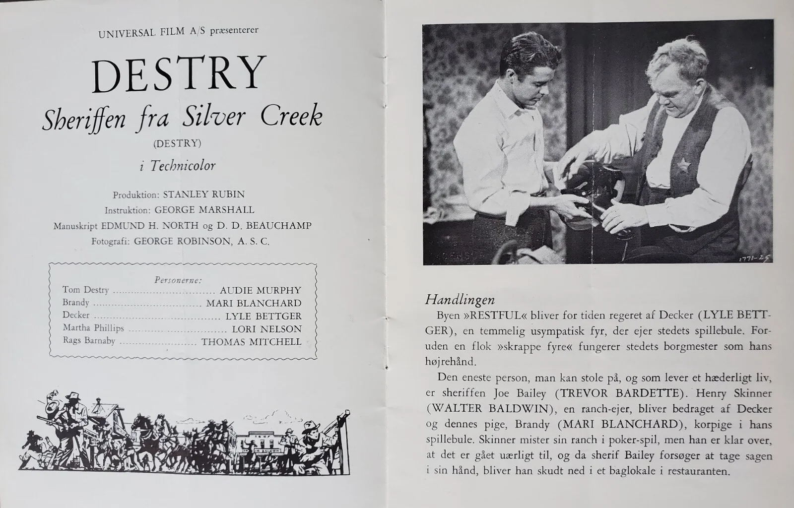 DESTRY - VINTAGE ORIGINAL 1954 PROGRAM - AUDIE MURPHY, MARI BLANCHARD - WESTERN, image 2