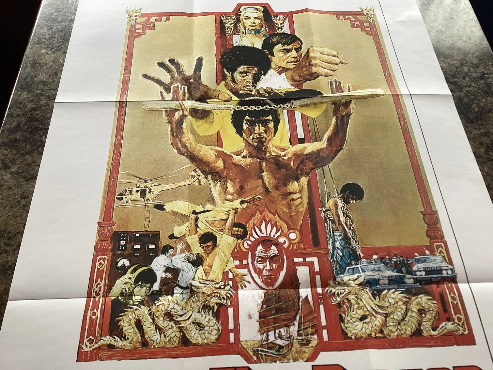 BRUCE LEE ENTER THE DRAGON LARGE COLOURED MOVIE POSTER, image 3