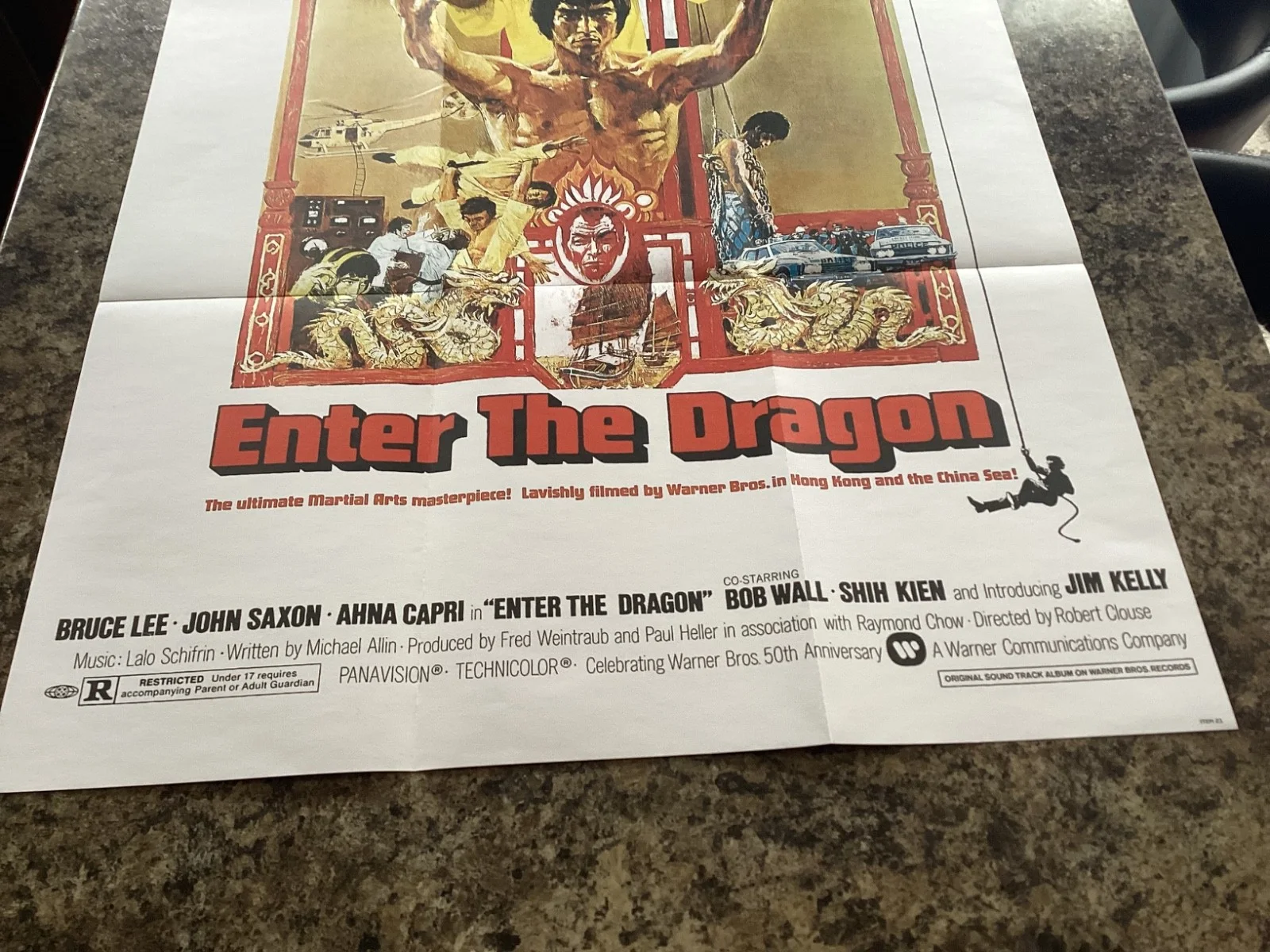 BRUCE LEE ENTER THE DRAGON LARGE COLOURED MOVIE POSTER, image 4
