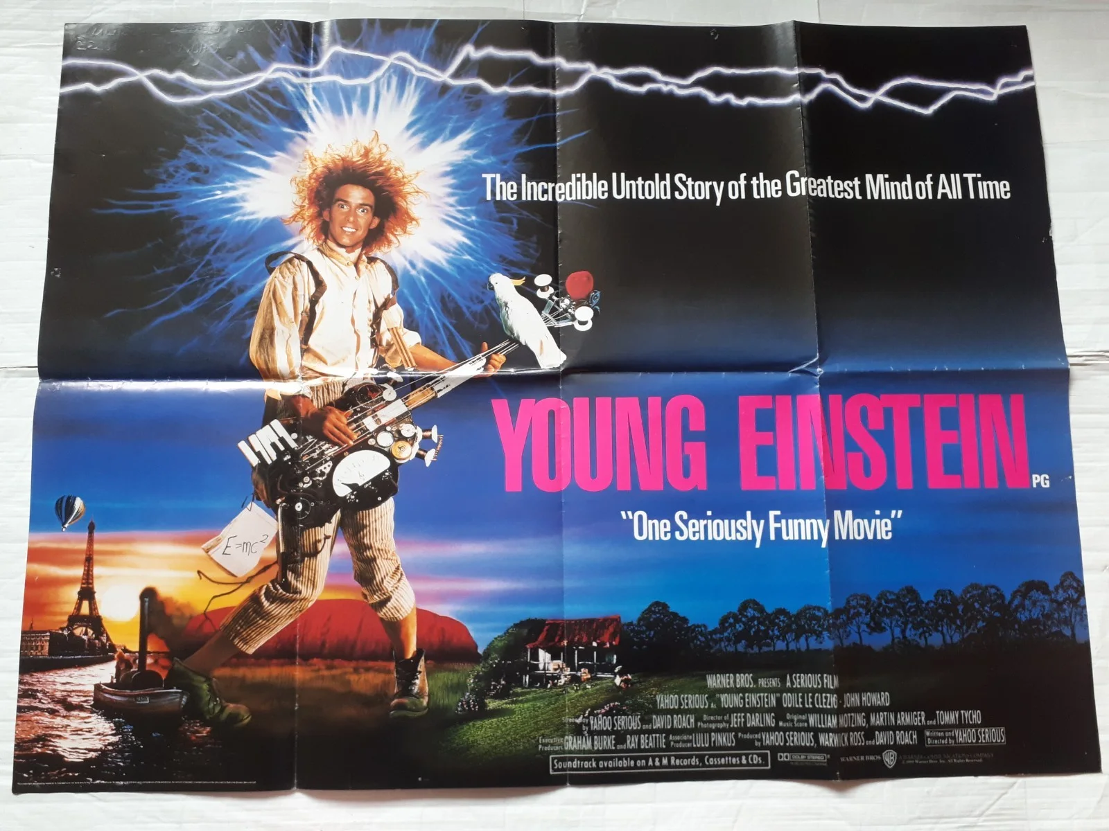 young einstein 1988 ORIGINAL uk cinema Poster Quad 30x40" 1980s, image 3