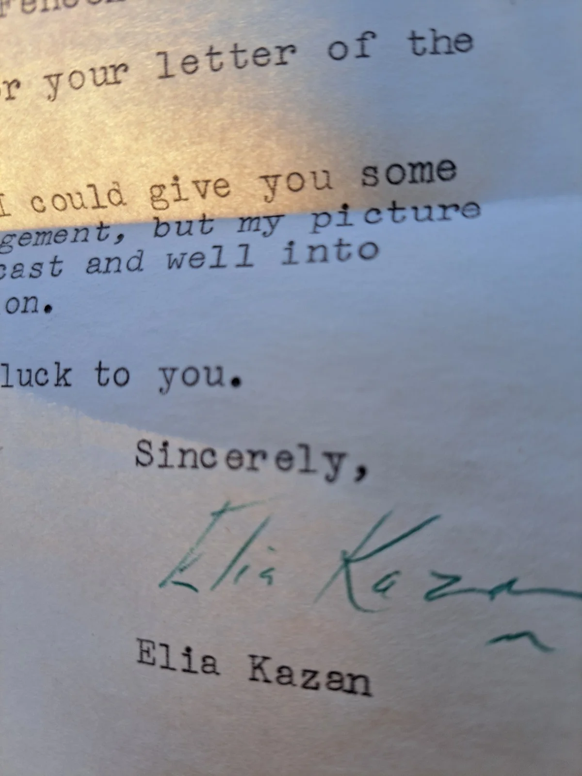 Elia Kazan — Vintage Famous Film Director Elia Kazan Signed Personal Letter RARE, изображение 2