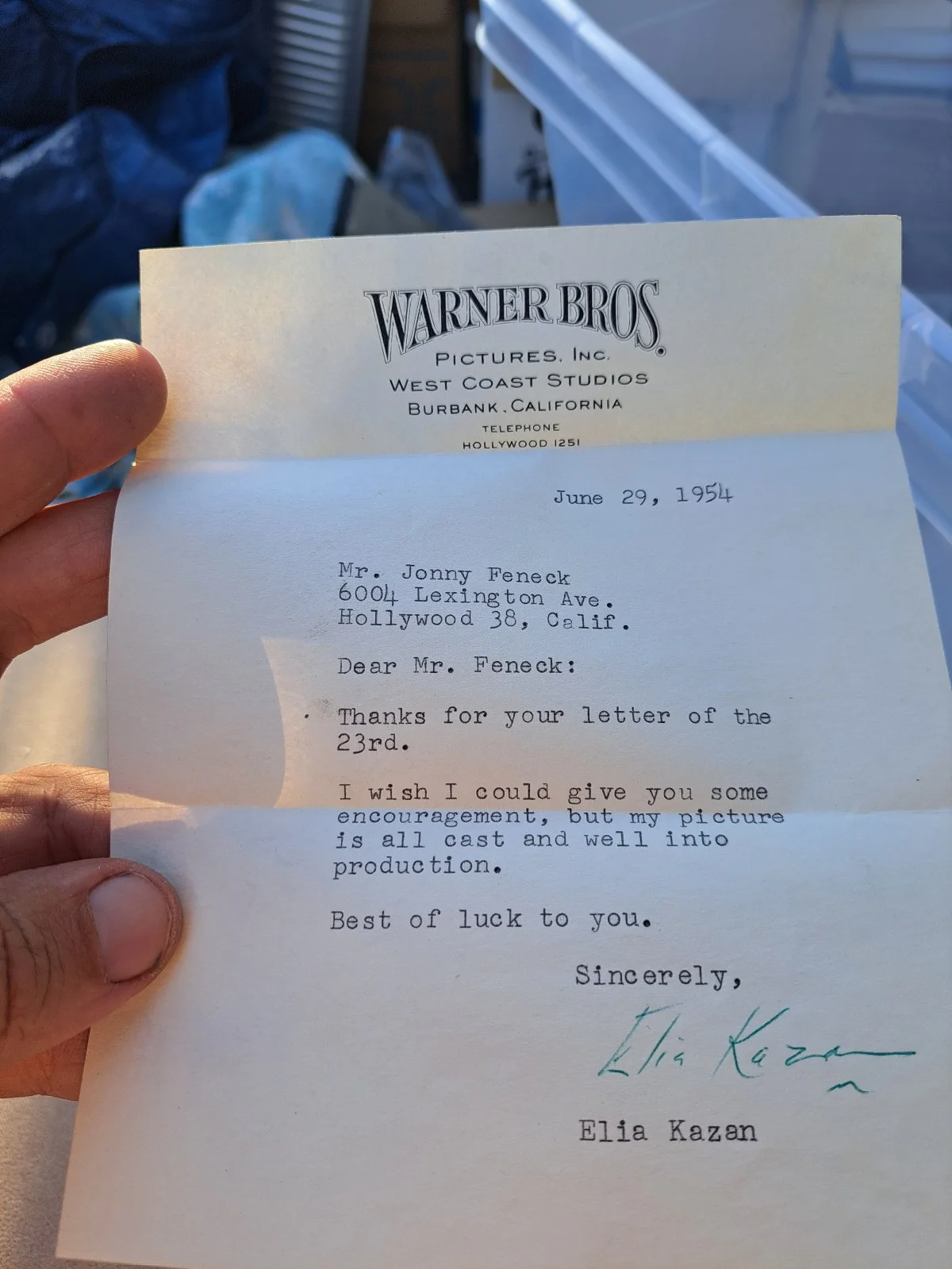 Elia Kazan — Vintage Famous Film Director Elia Kazan Signed Personal Letter RARE, изображение 3