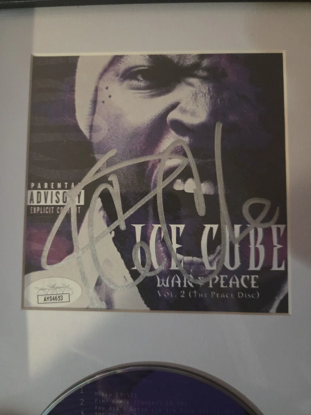 Ice Cube Signed War & Peace CD Display JSA COA. LEGEND! NWA Memorabilia Compton, image 2