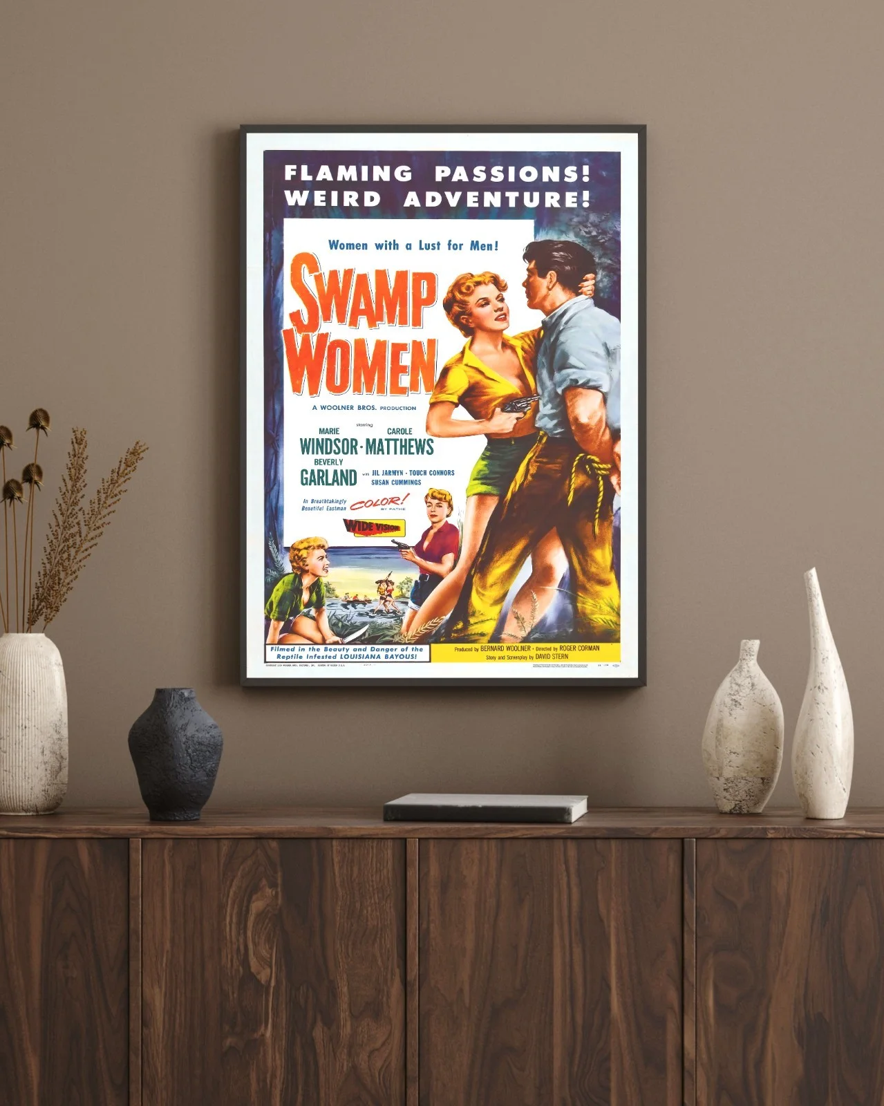 Swamp Women - 1956 Exploitation B-movie Restored 27.2" x 41" US One Sheet, изображение 4