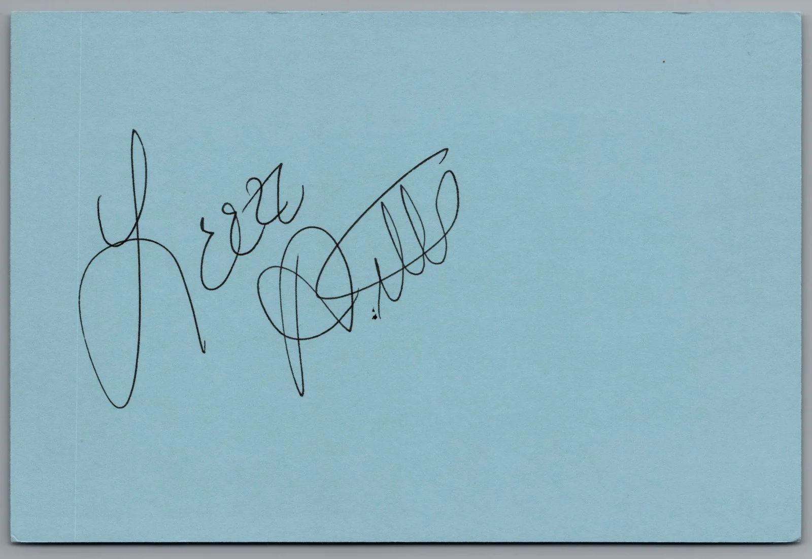 Leeza Gibbons — Leeza Gibbons Signed 4x6 Index Card Entertainment Tonight Autographed