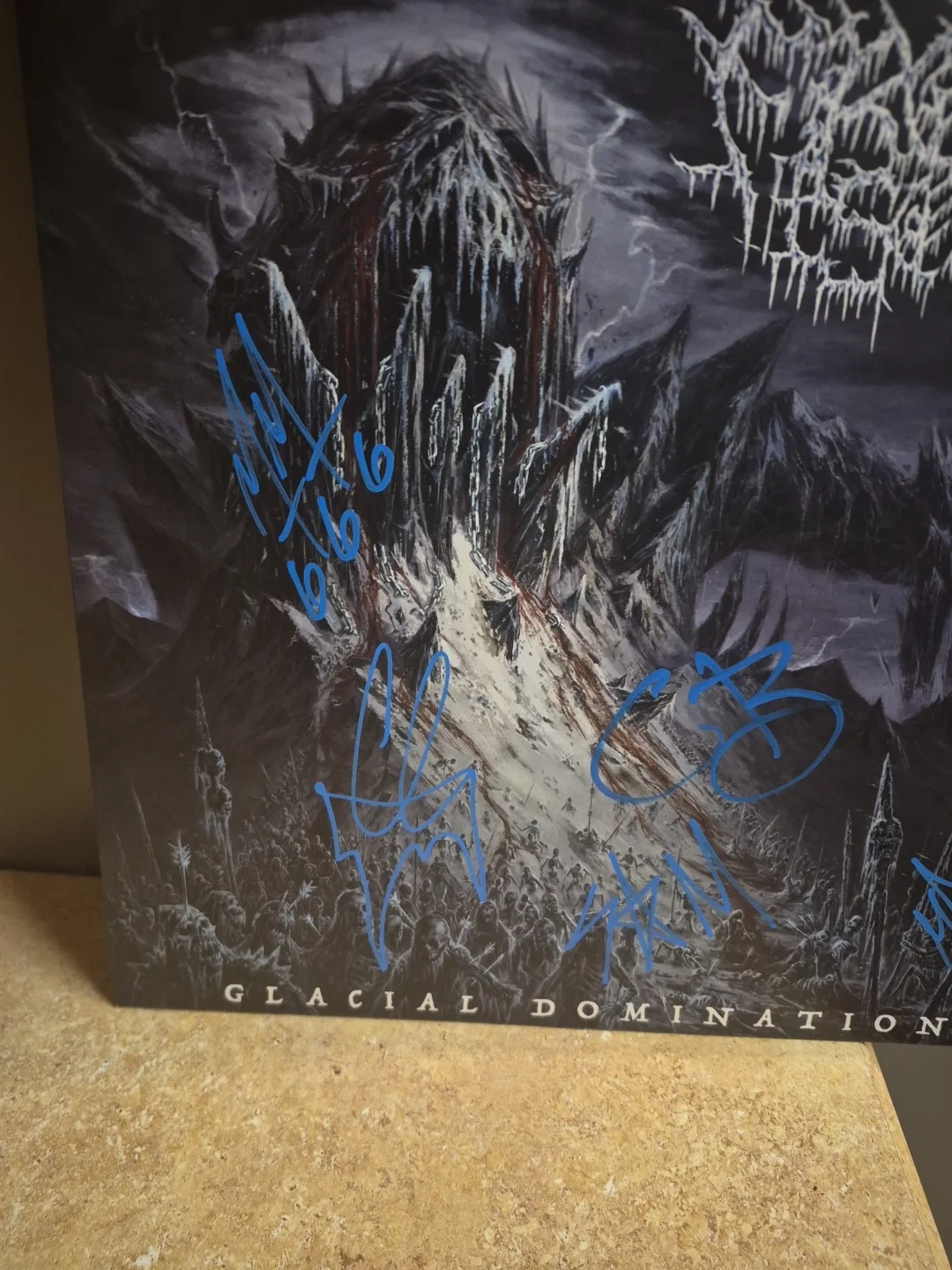 Frozen Soul Metal Rock Band Musicians Signed Glacial Domination VINYL Record New, изображение 2