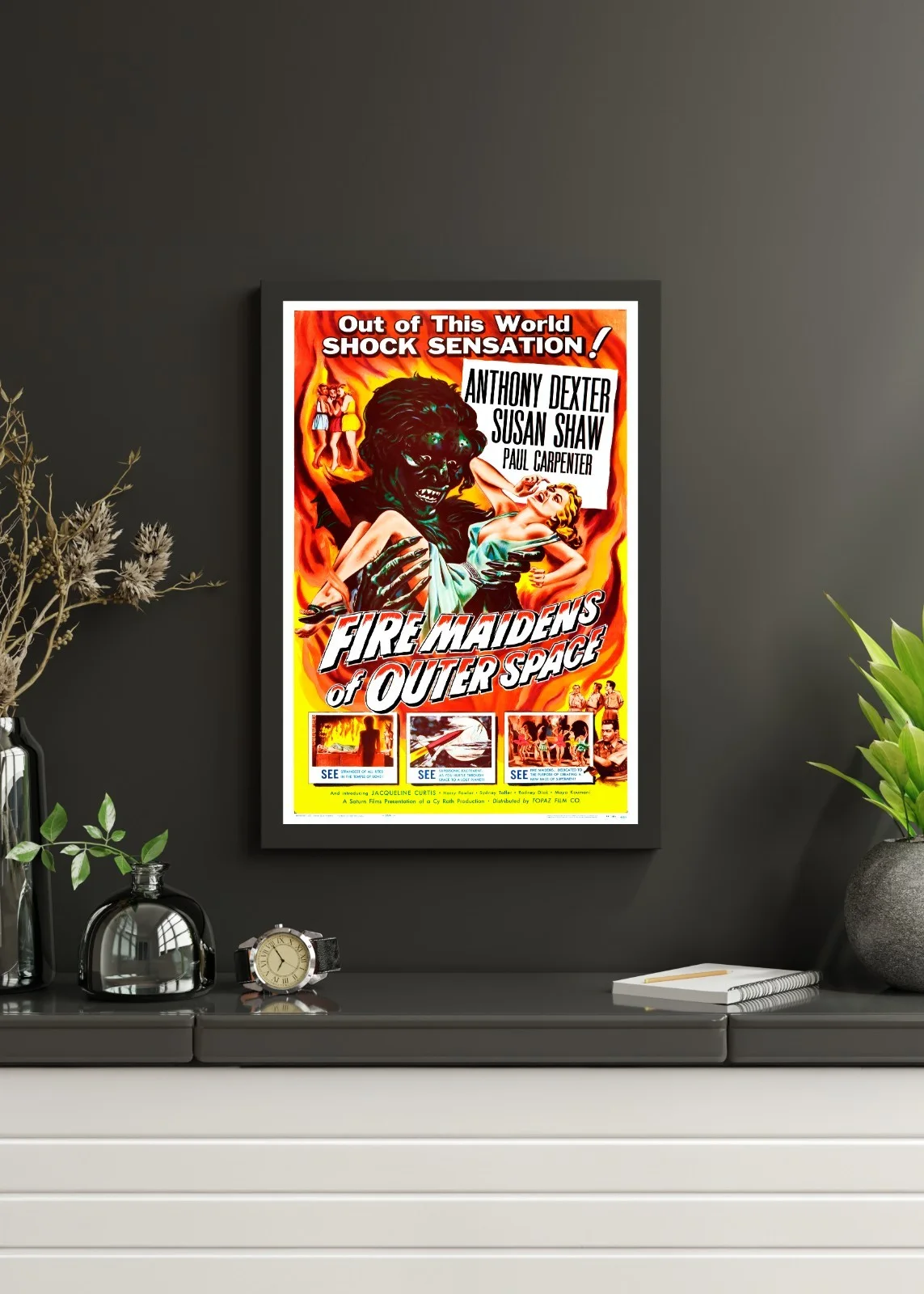 Fire Maidens of Outer Space - 1956 B-movie Restored 27.2" x 41" US One Sheet, изображение 3