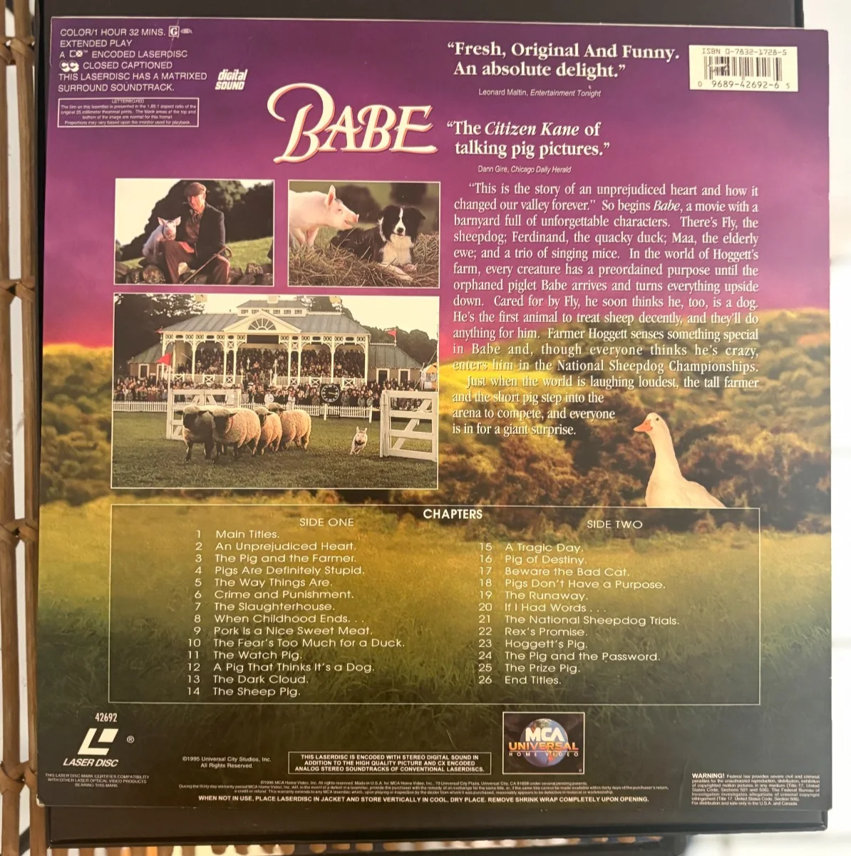 Miriam Margolyes — MOVIE Babe Laserdisc MCA Letterboxed Edition SIGNED Maa & Fly Miriam Margolyes &, image 3