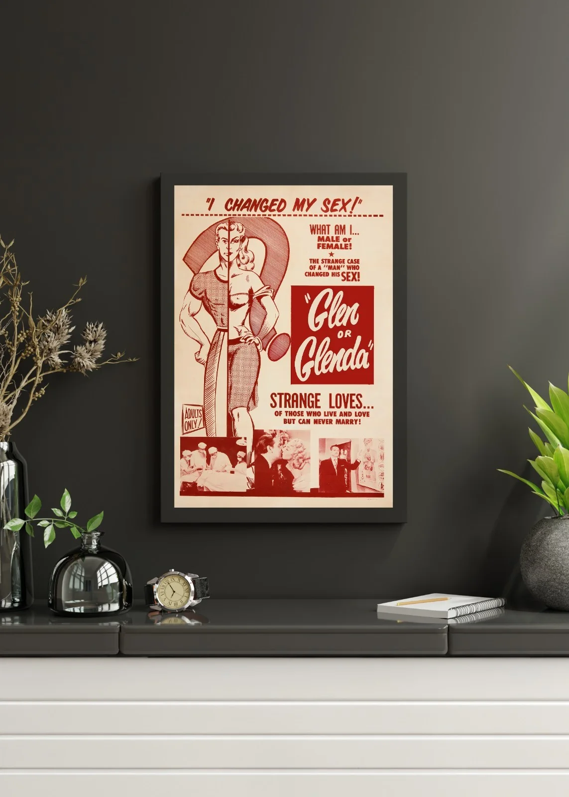 Glen or Glenda - 1953 Exploitation Restored 27.2" x 41" US One Sheet Poster, image 3