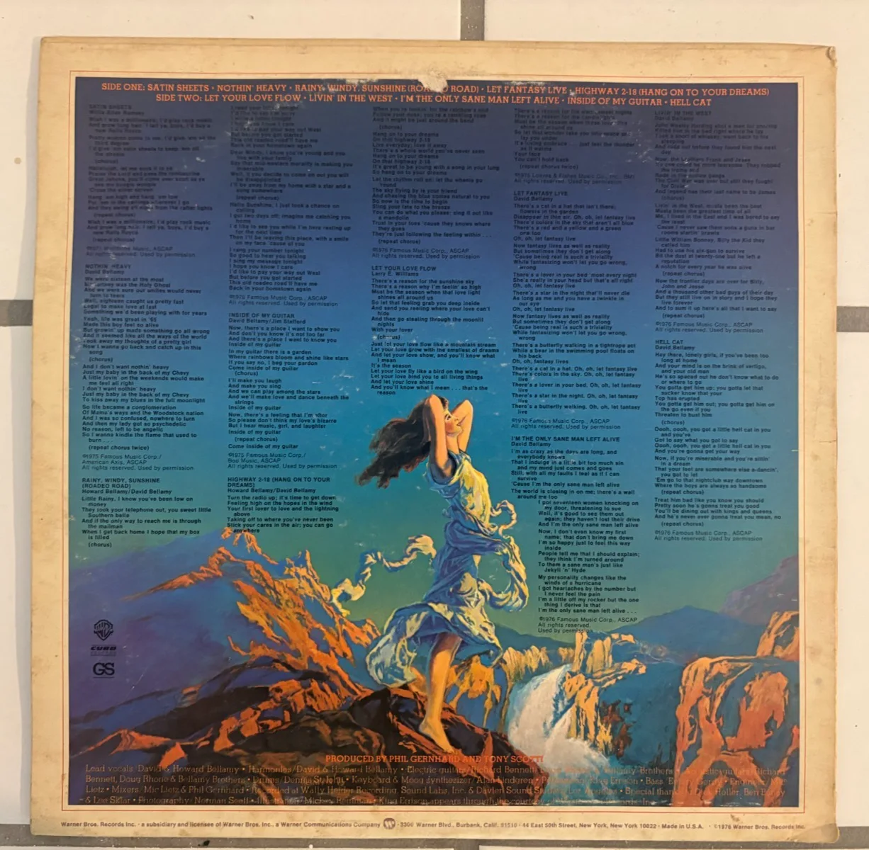 BELLAMY BROTHERS 1976 "Let Your Love Flow" Signed Autographed Vinyl Album Cover, изображение 3