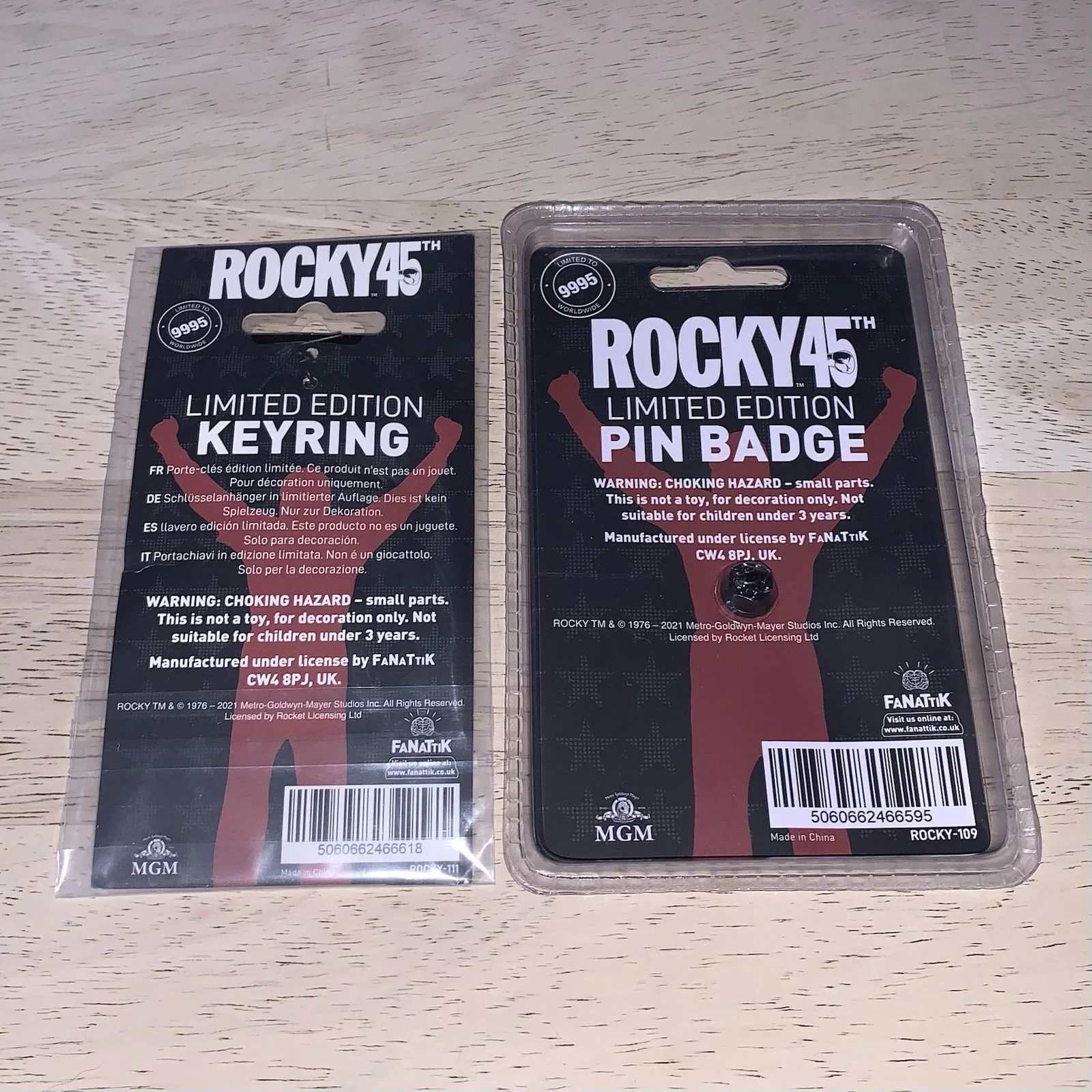 Rocky Sylvester Stallone Pin Badge And Keychain Fanattik, image 2