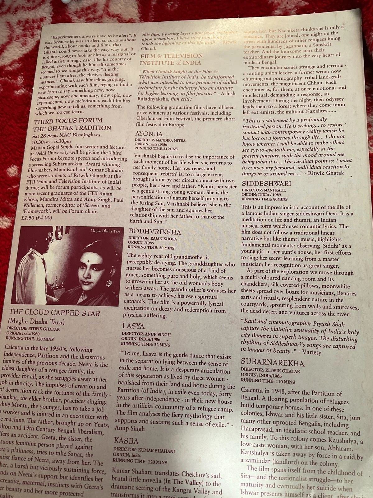 Extra Large Quad Poster , Birmingham 1991 , Poster / Ritwik Ghatak /, image 4