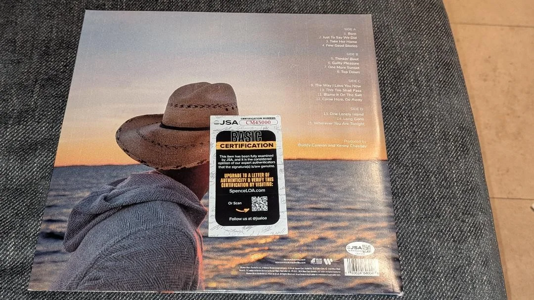 KENNY CHESNEY SIGNED BORN VINYL RECORD LP COUNTRY JSA COA, изображение 4