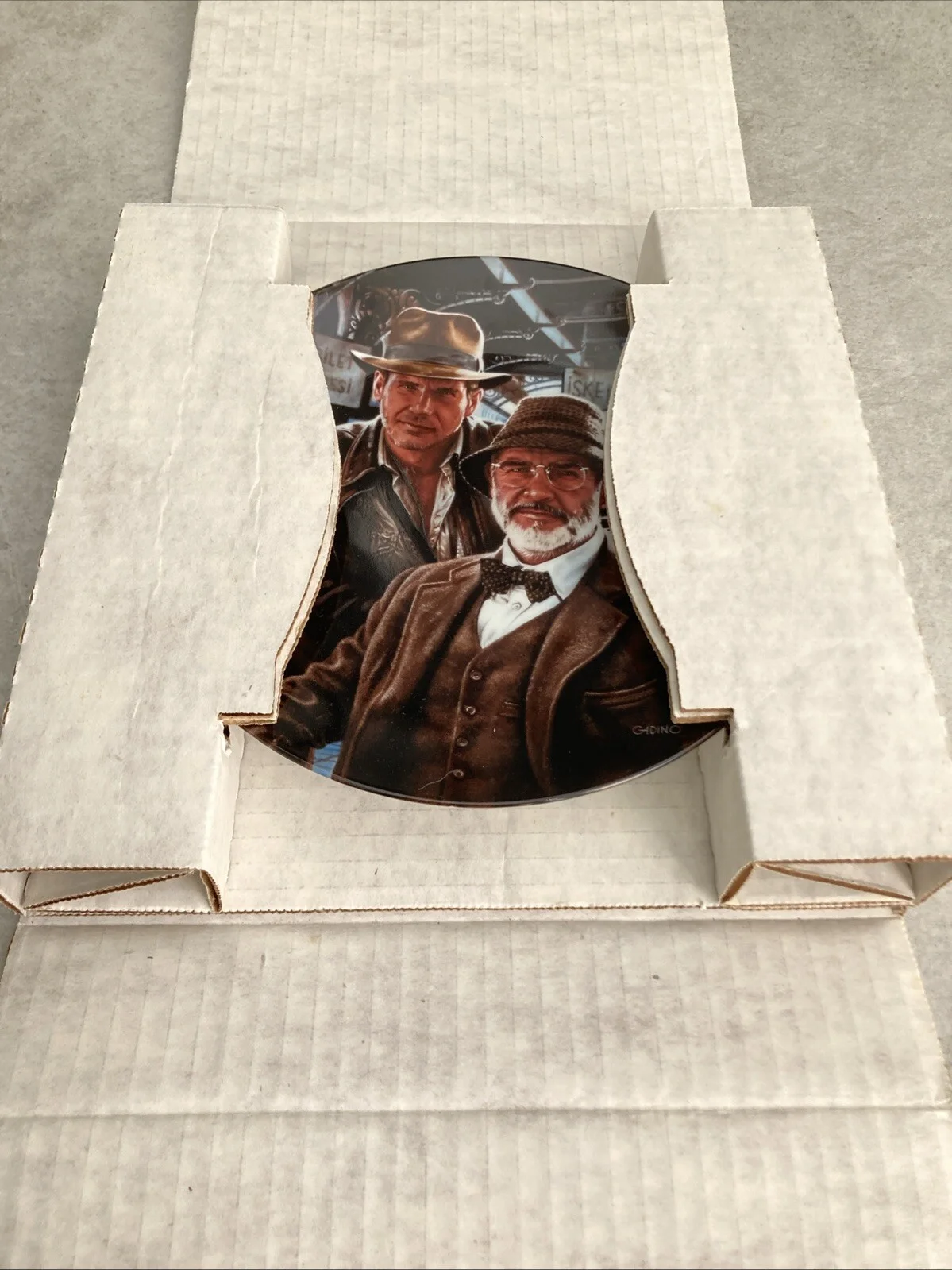 Indiana Jones & Dad Vintage Last Crusade Collectors Plate & COA Ltd Edition 1989, изображение 3