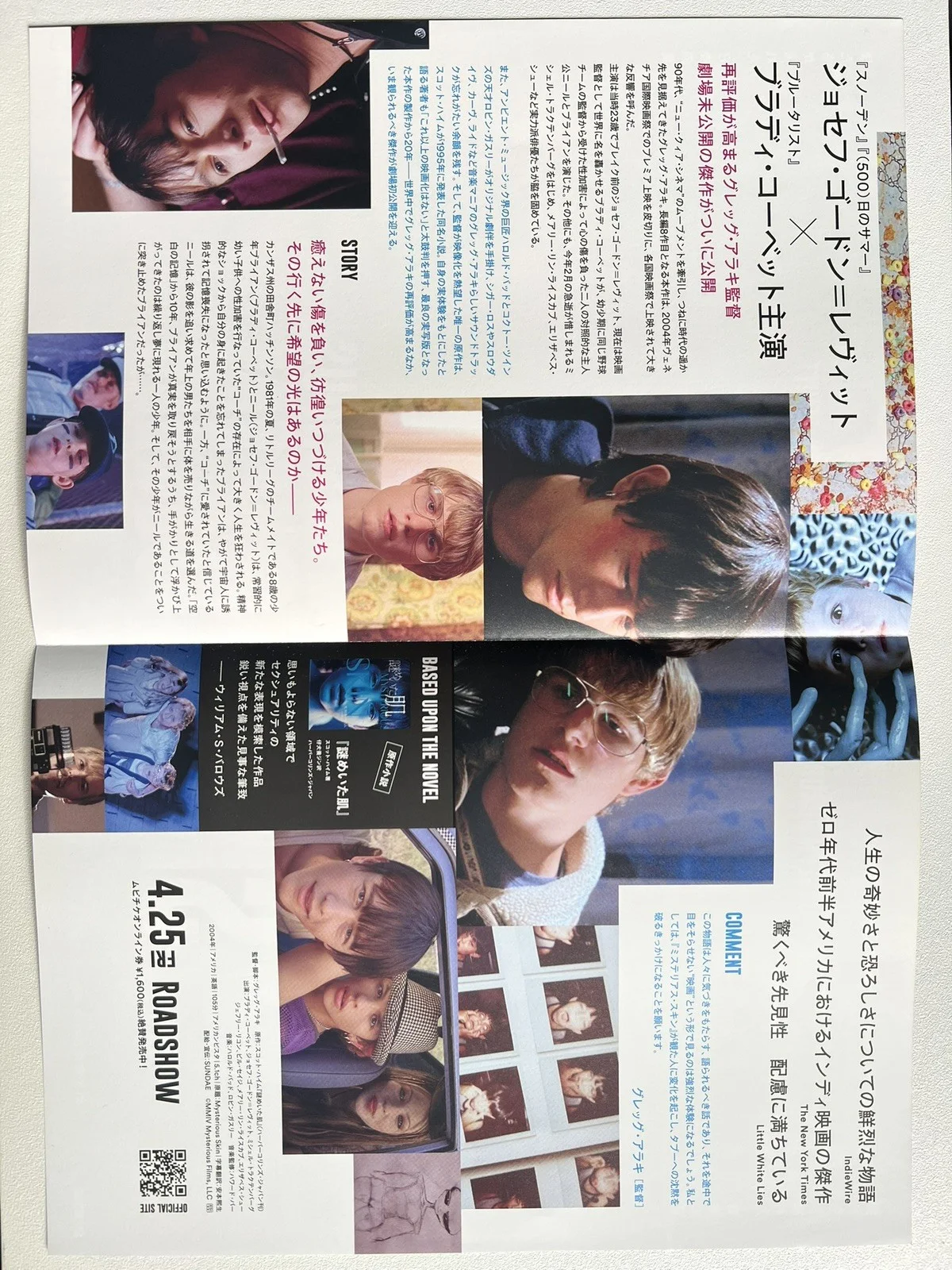 Mysterious Skin Chirashi B5 Japanese Movie Poster Flyer Gregg Araki, изображение 3