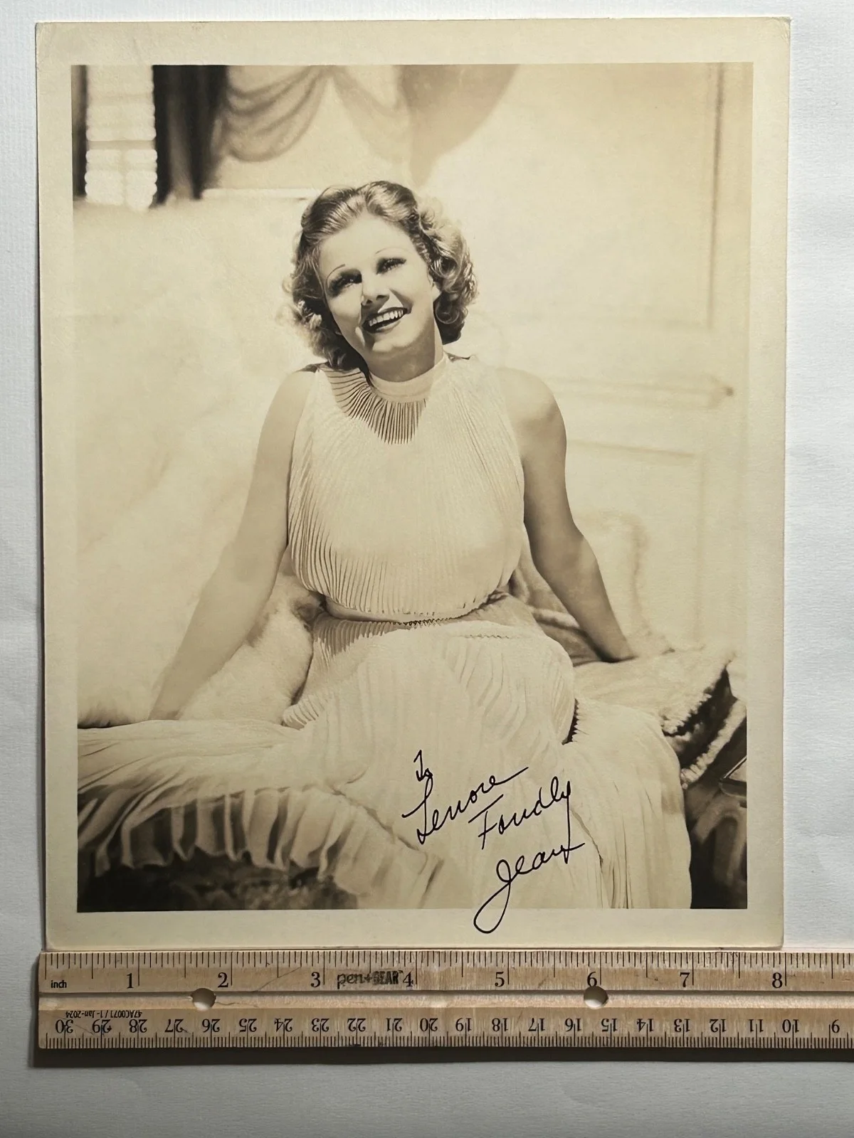 JEAN HARLOW—SIGNED PHOTO—1930s Star—Tracy•Powell•Beery•Cagney•Howard Hughes, изображение 3