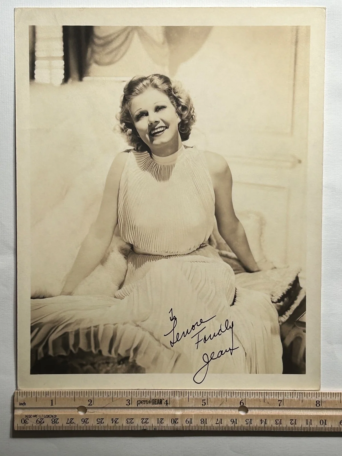 JEAN HARLOW—SIGNED PHOTO—1930s Star—Tracy•Powell•Beery•Cagney•Howard Hughes, изображение 5