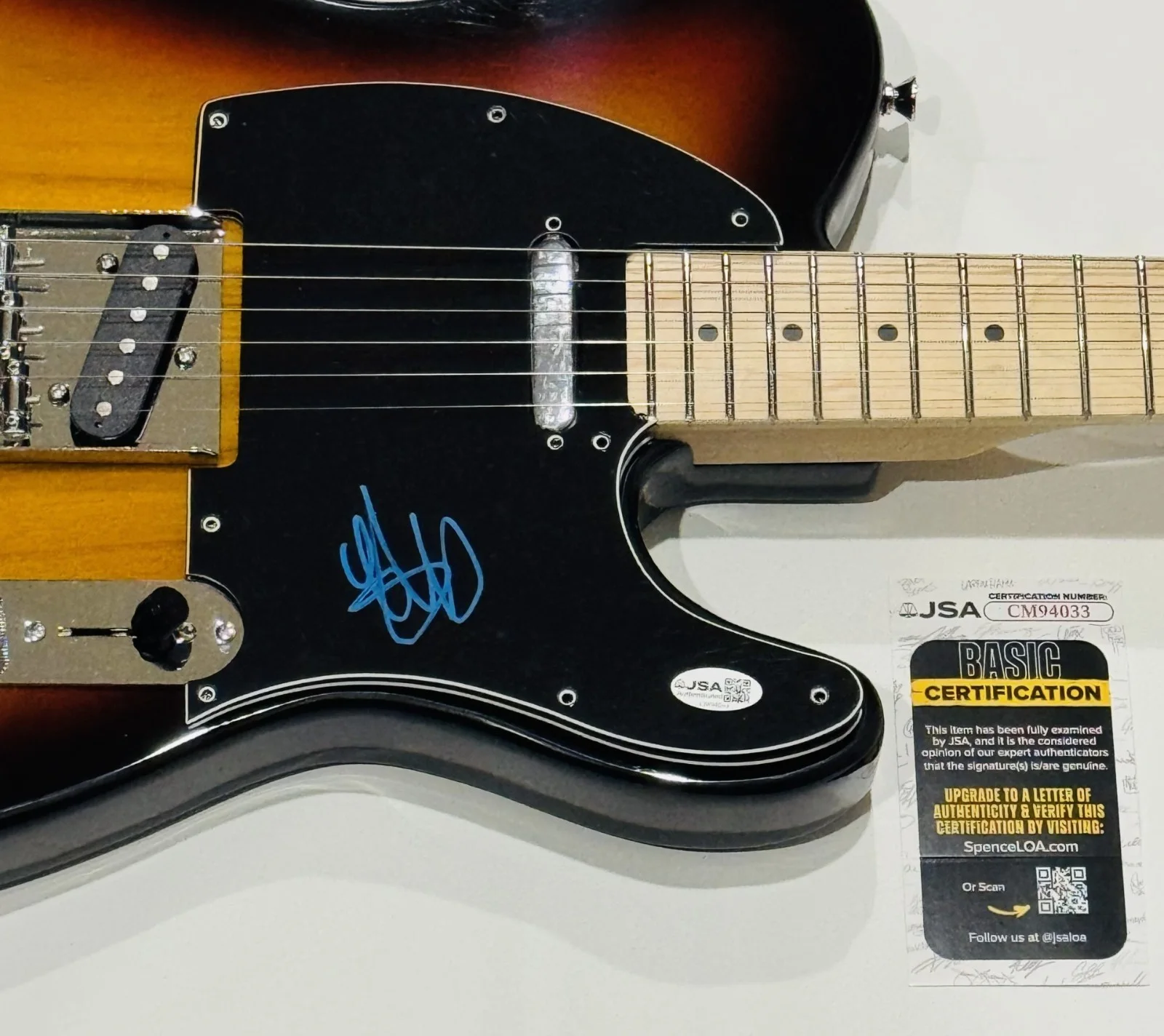LIGHTS VALERIE POXLEITNER SIGNED SUNBURST ELECTRIC GUITAR JSA COA, image 2