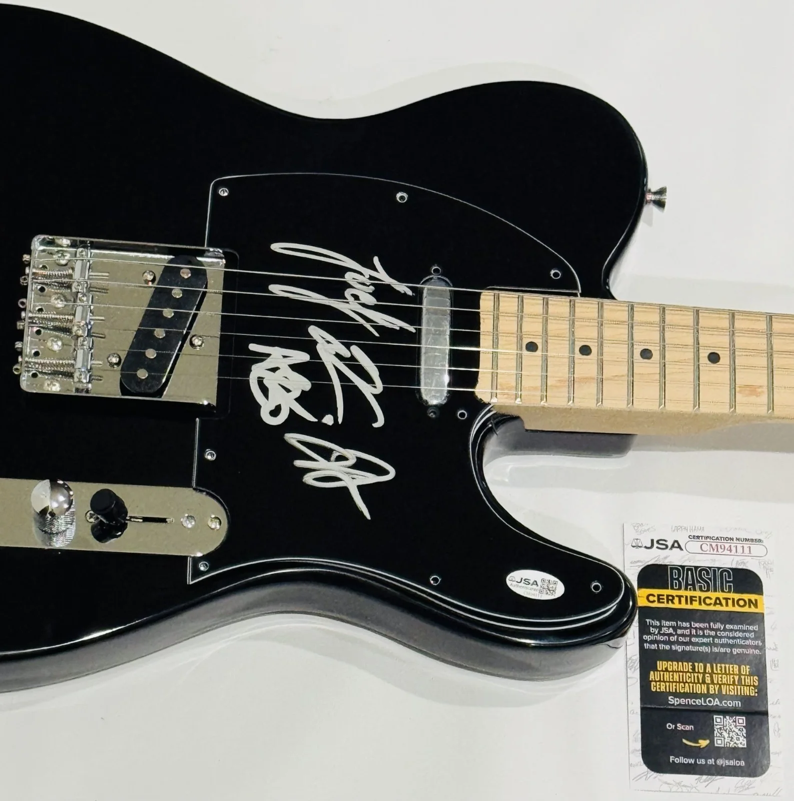 BADFLOWER SIGNED BLACK ELECTRIC GUITAR JOSH KATZ ALL 4 JSA COA, image 2