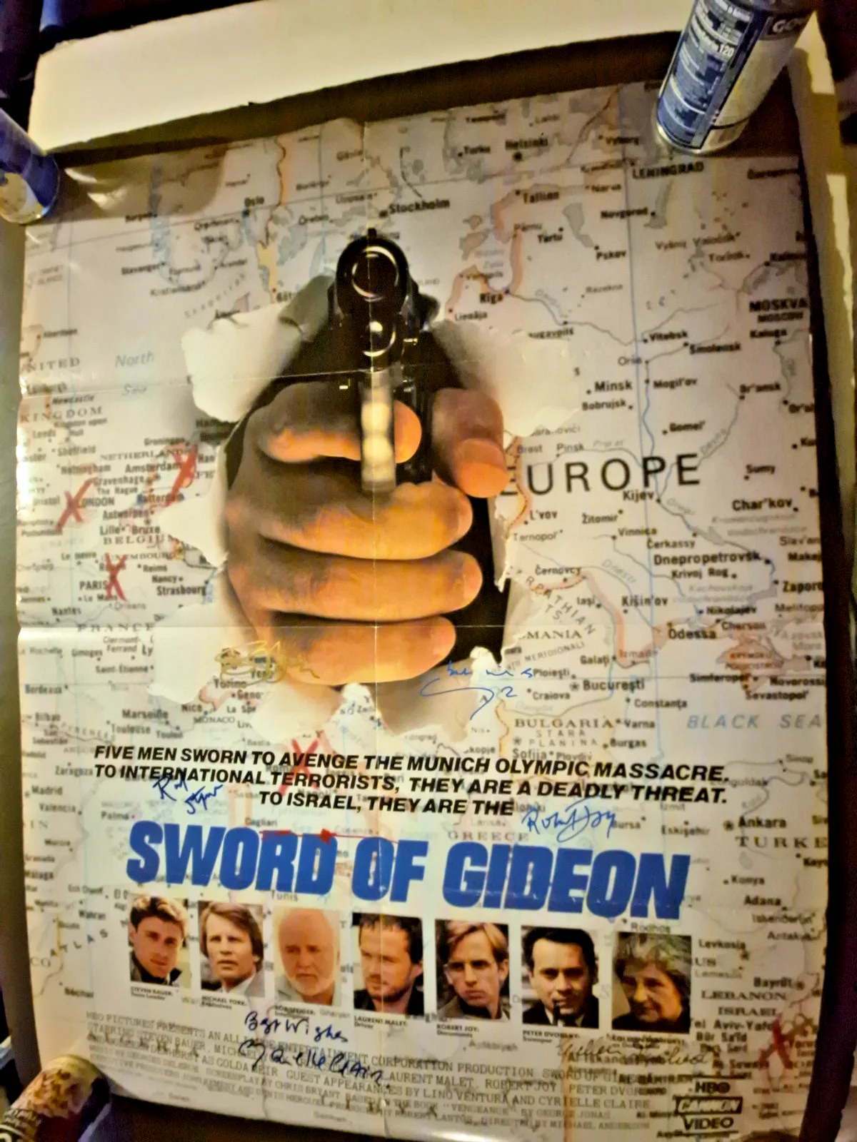 SEE BELOW — SWORD of GIDEON -CAST SIGNED , 1-SHEET MOVIE POSTER w/COA ekim, изображение 2