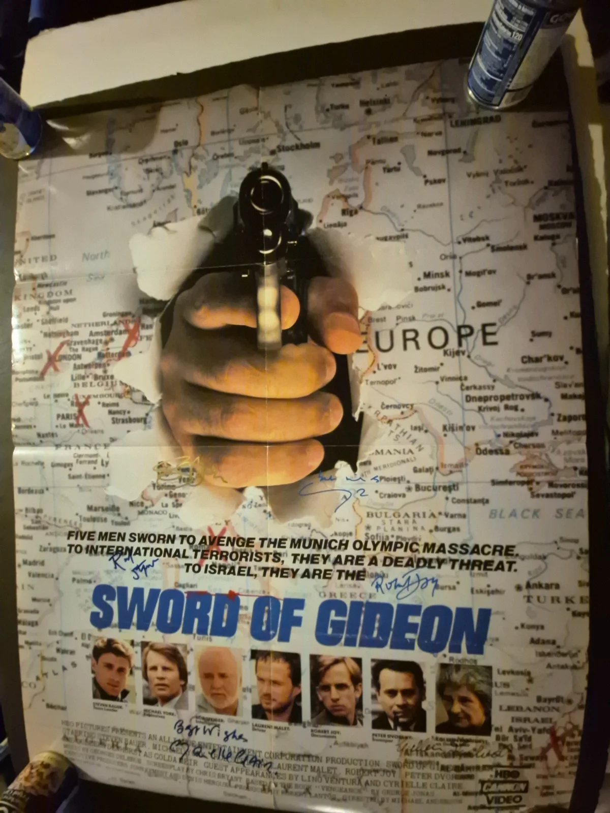 SEE BELOW — SWORD of GIDEON -CAST SIGNED , 1-SHEET MOVIE POSTER w/COA ekim, изображение 3