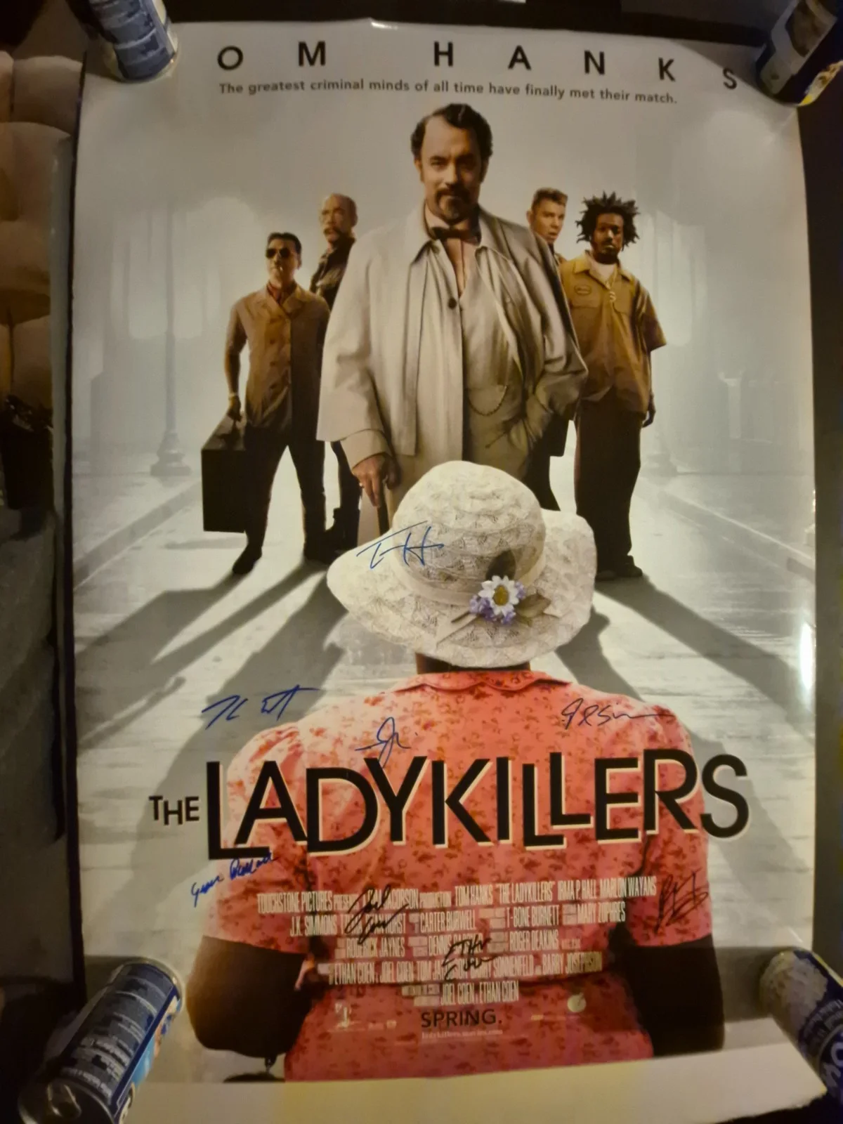 SEE BELOW — THE LADYKILLERS -CAST SIGNED , 1-SHEET MOVIE POSTER W/COA ekim